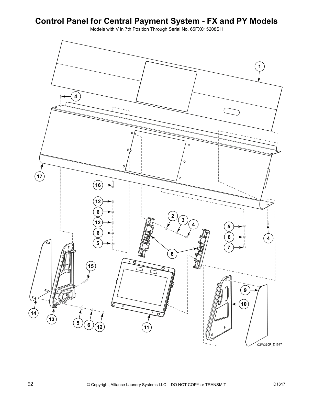 Control Panel for Central Payment System - FX and PY Models