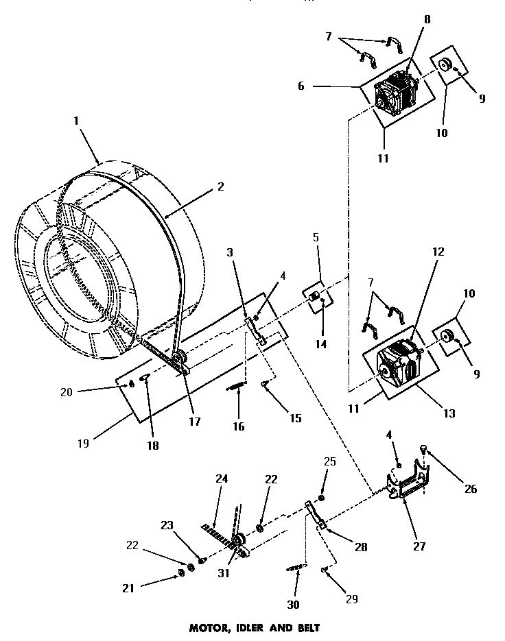 19 - MOTOR, IDLER & BELT