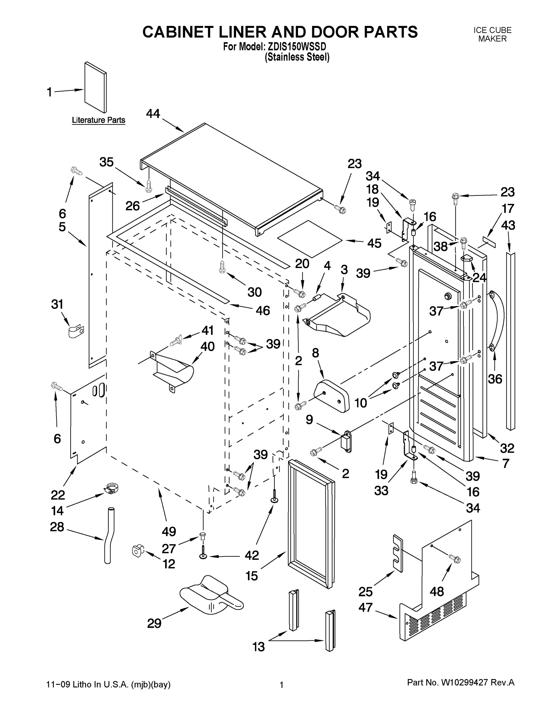 01 - CABINET LINER AND DOOR PARTS