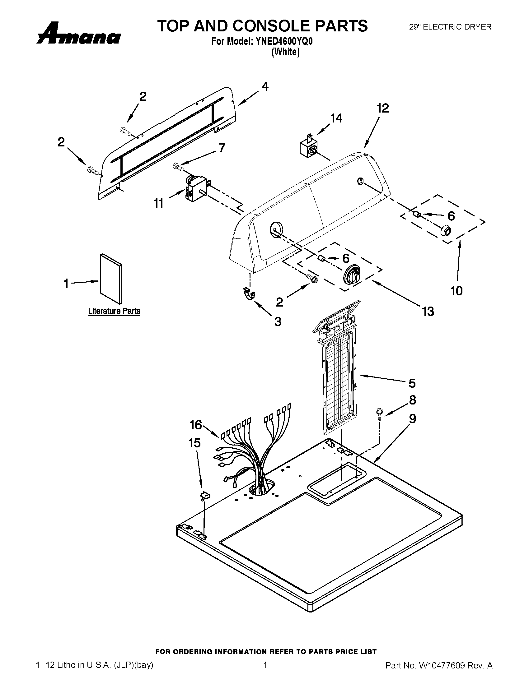 01 - TOP AND CONSOLE PARTS