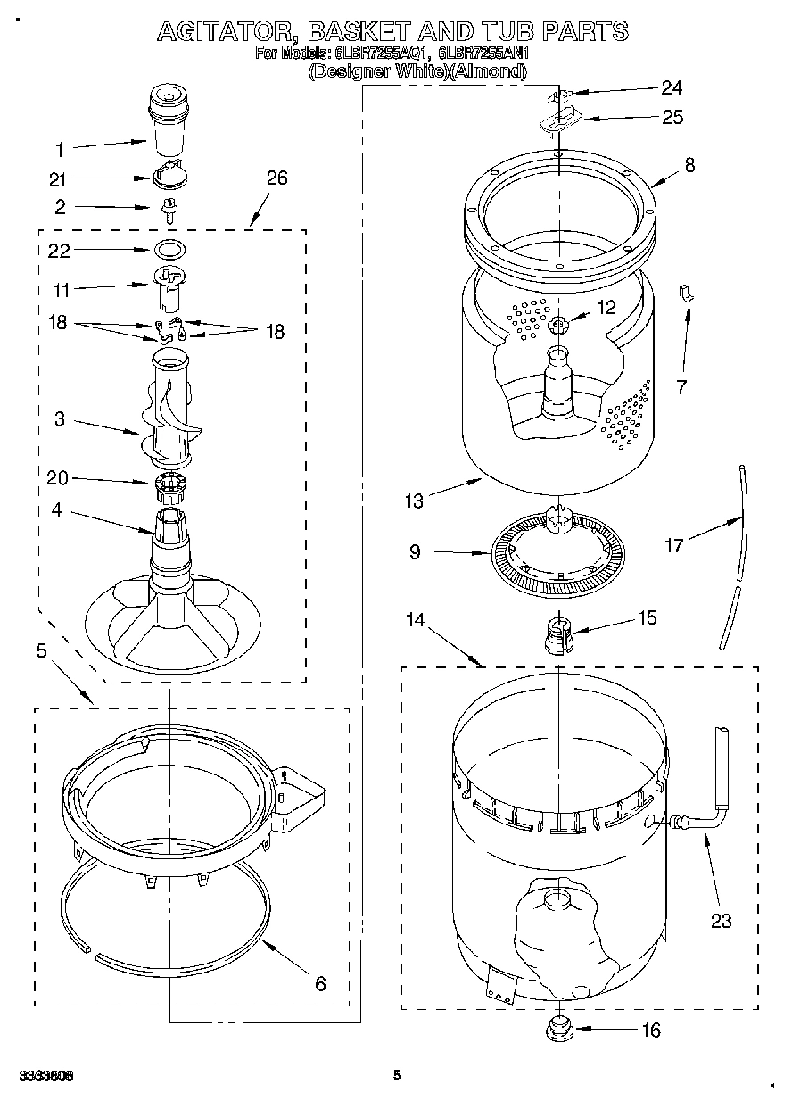 03 - AGITATOR, BASKET AND TUB