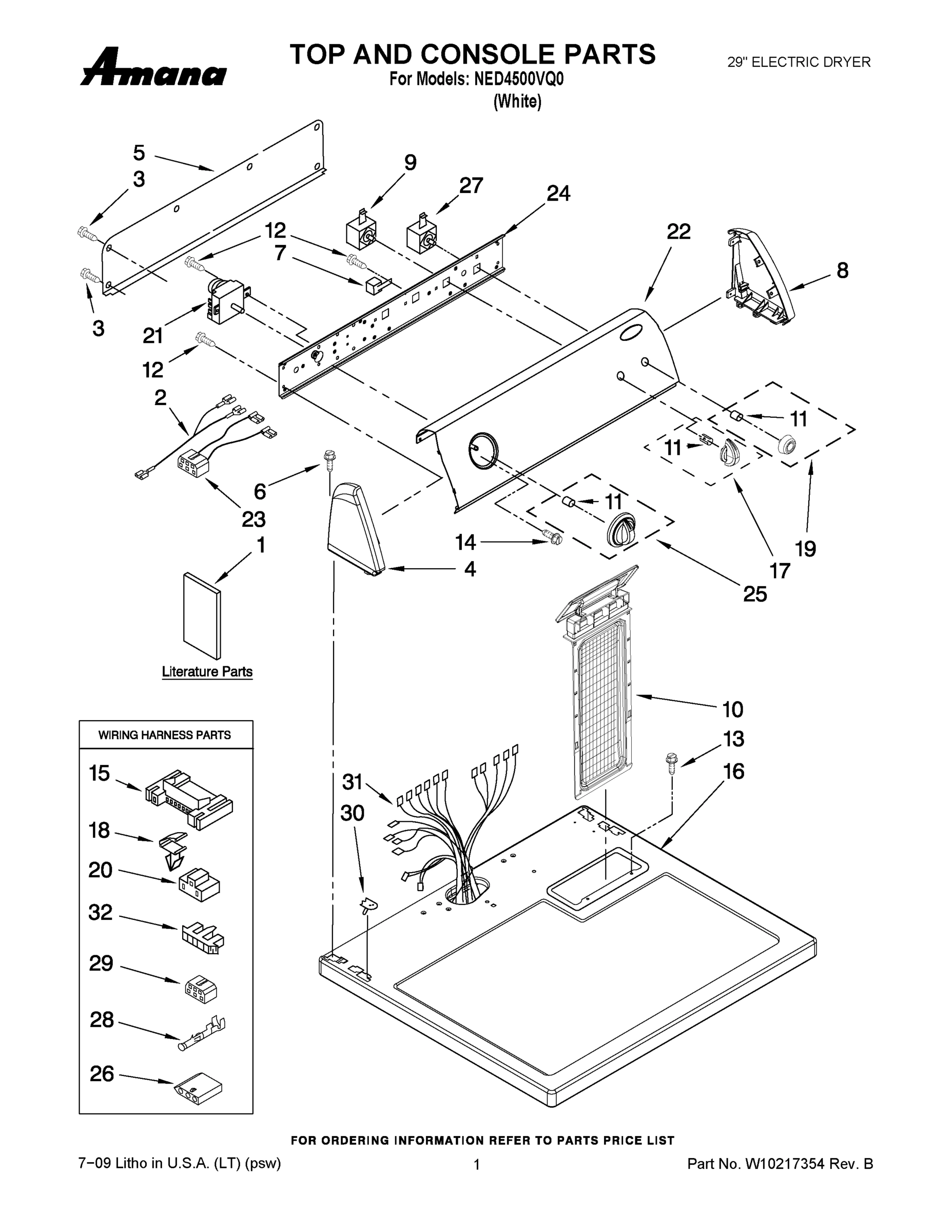 01 - TOP AND CONSOLE PARTS