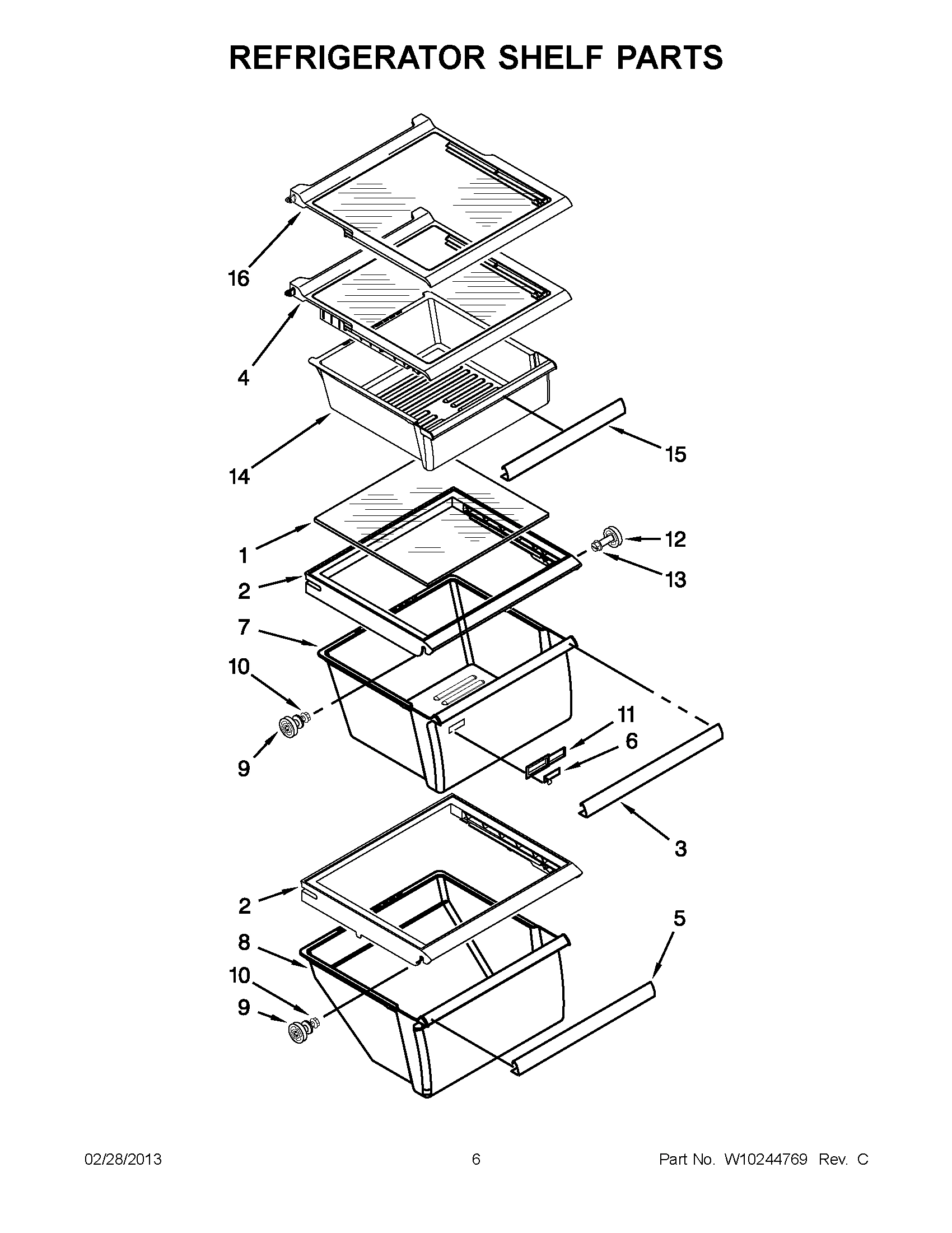 03 - REFRIGERATOR SHELF PARTS