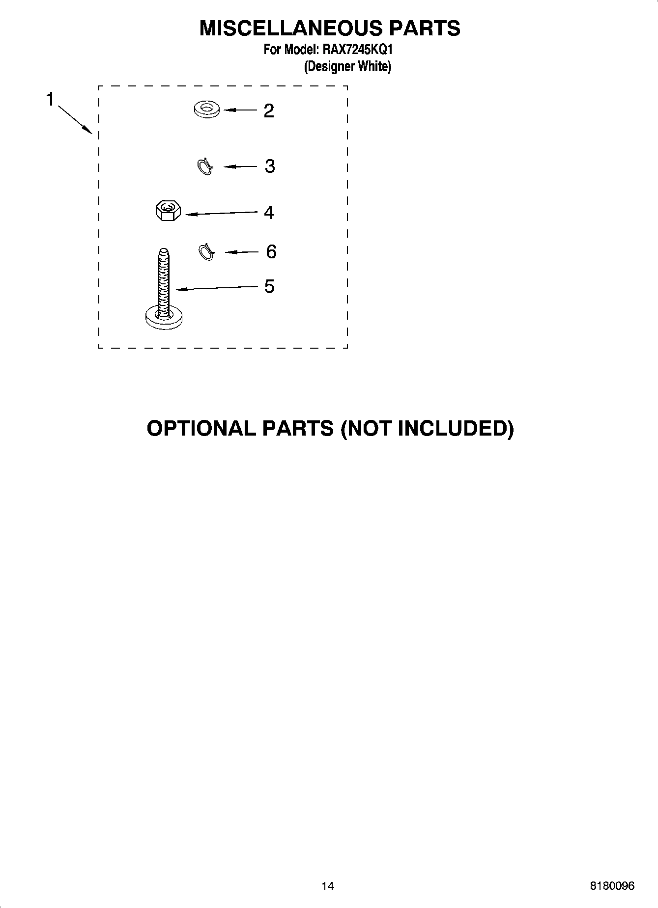 10 - MISCELLANEOUS PARTS - OPTIONAL PARTS (NOT INCLUDED)