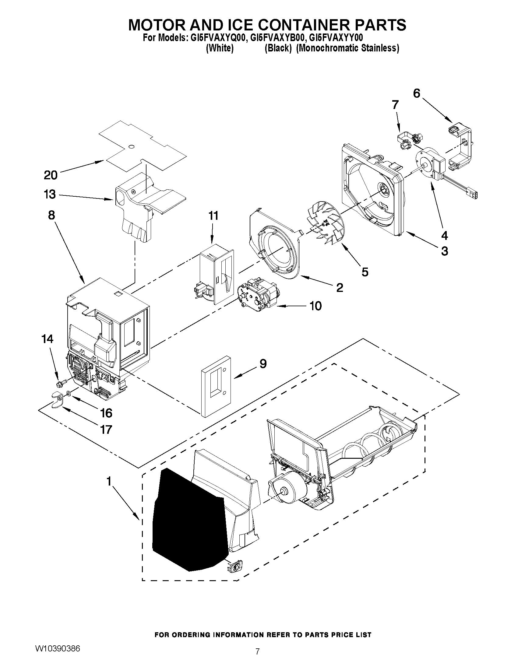 04 - MOTOR AND ICE CONTAINER PARTS