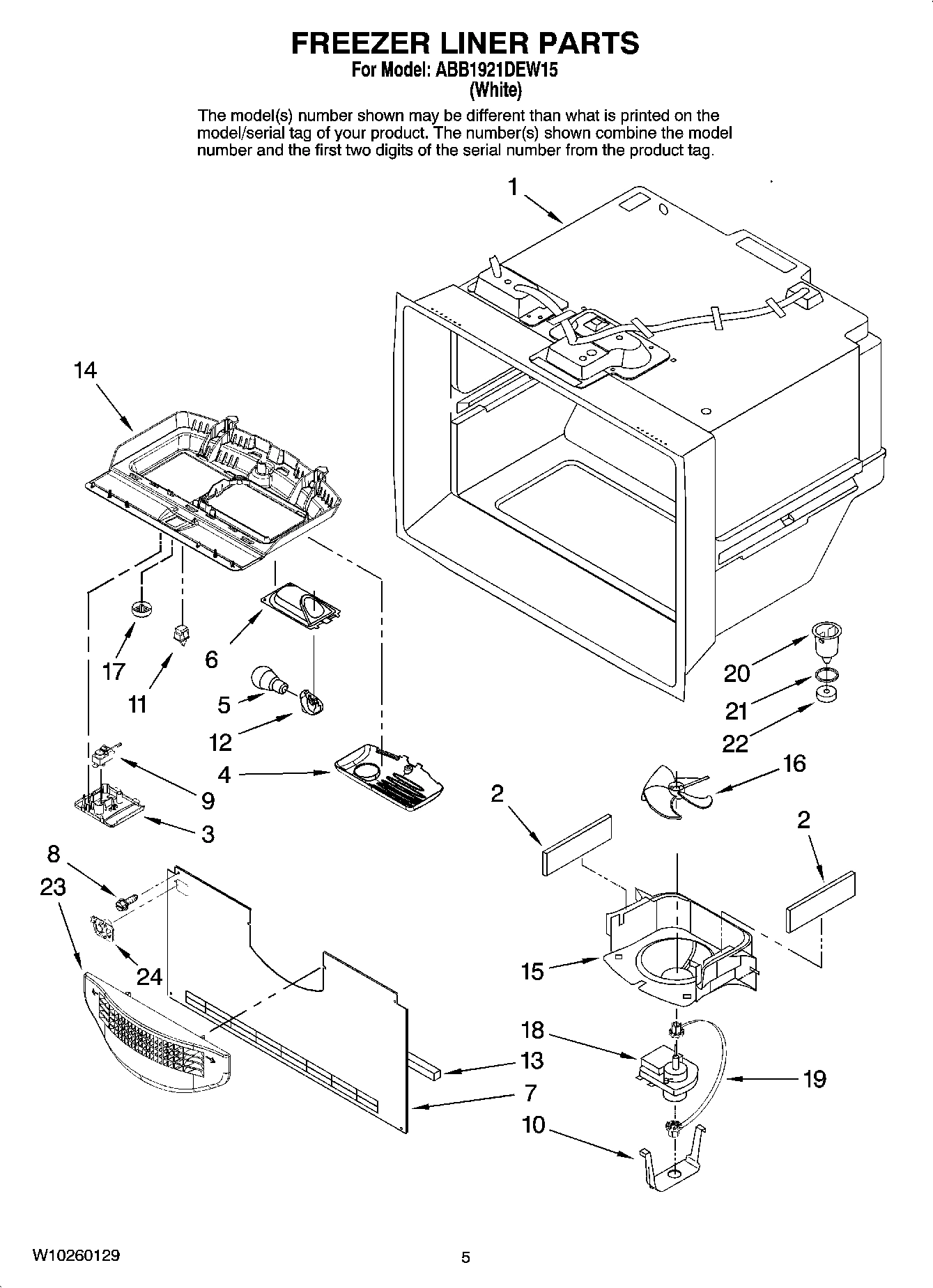 03 - FREEZER LINER PARTS