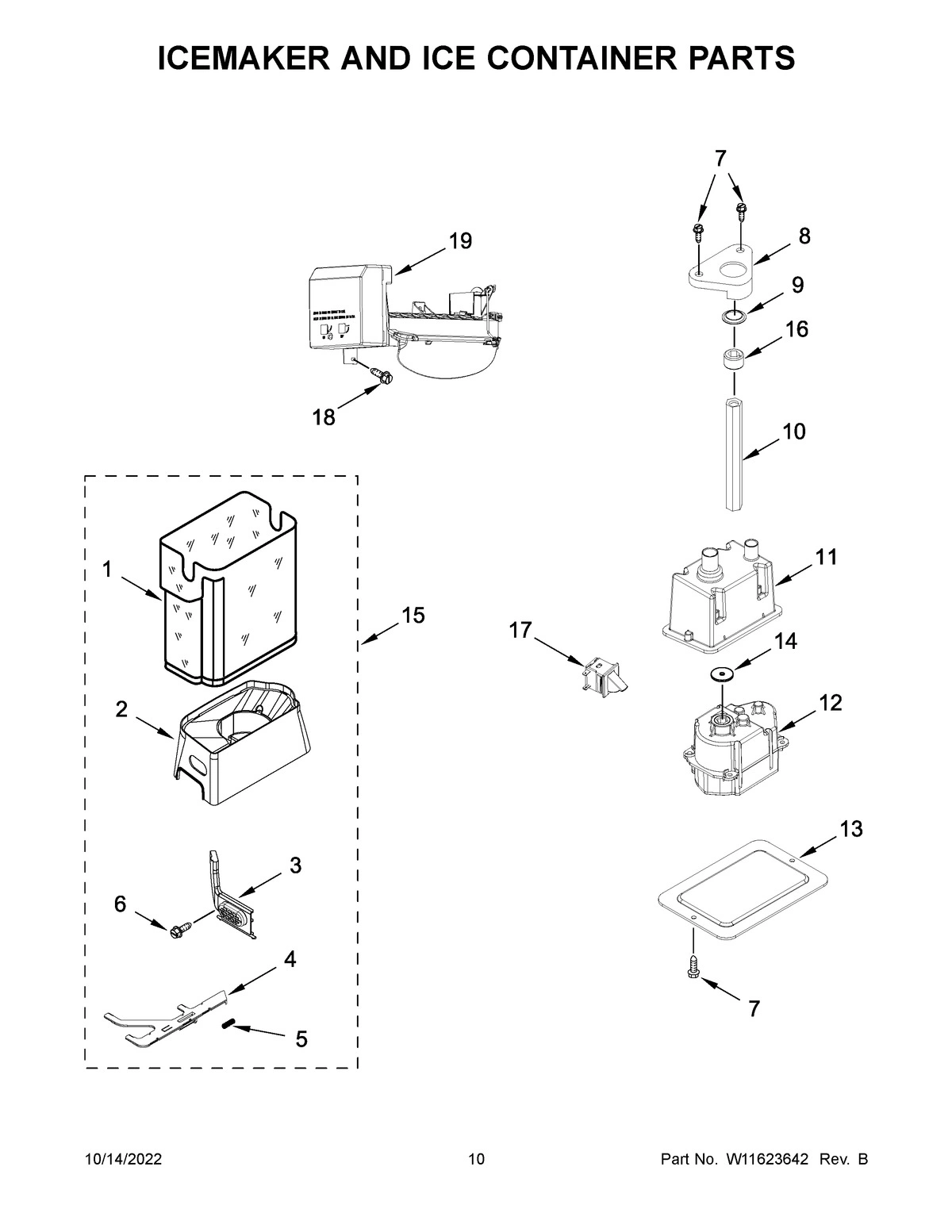 06 - ICEMAKER AND ICE CONTAINER PARTS
