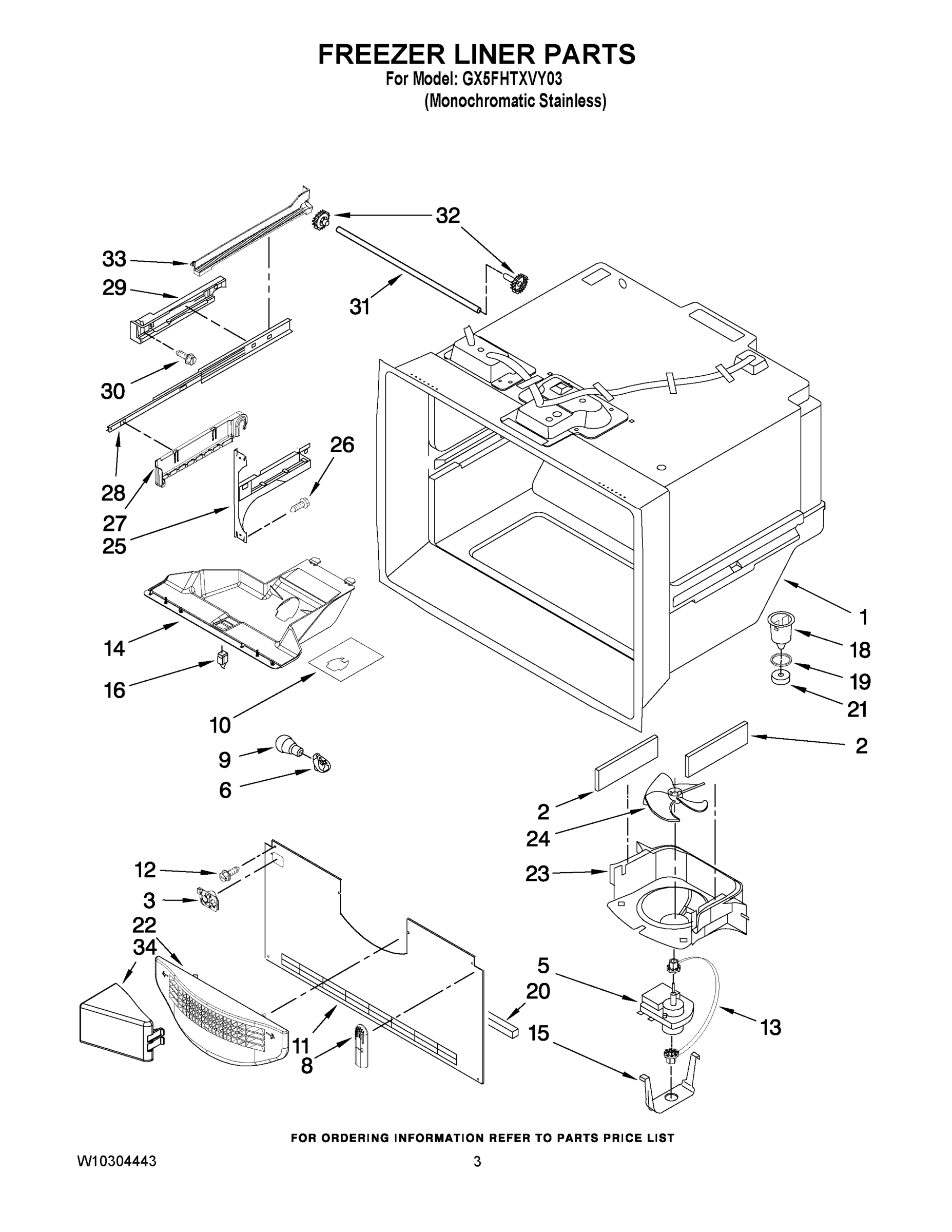 02 - FREEZER LINER PARTS