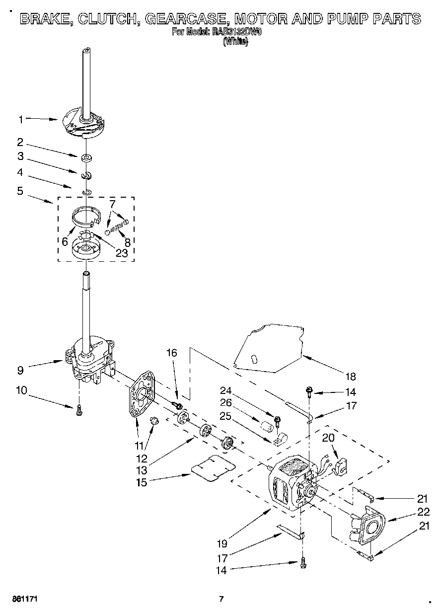 05 - BRAKE, CLUTCH, GEARCASE, MOTOR & PUMP