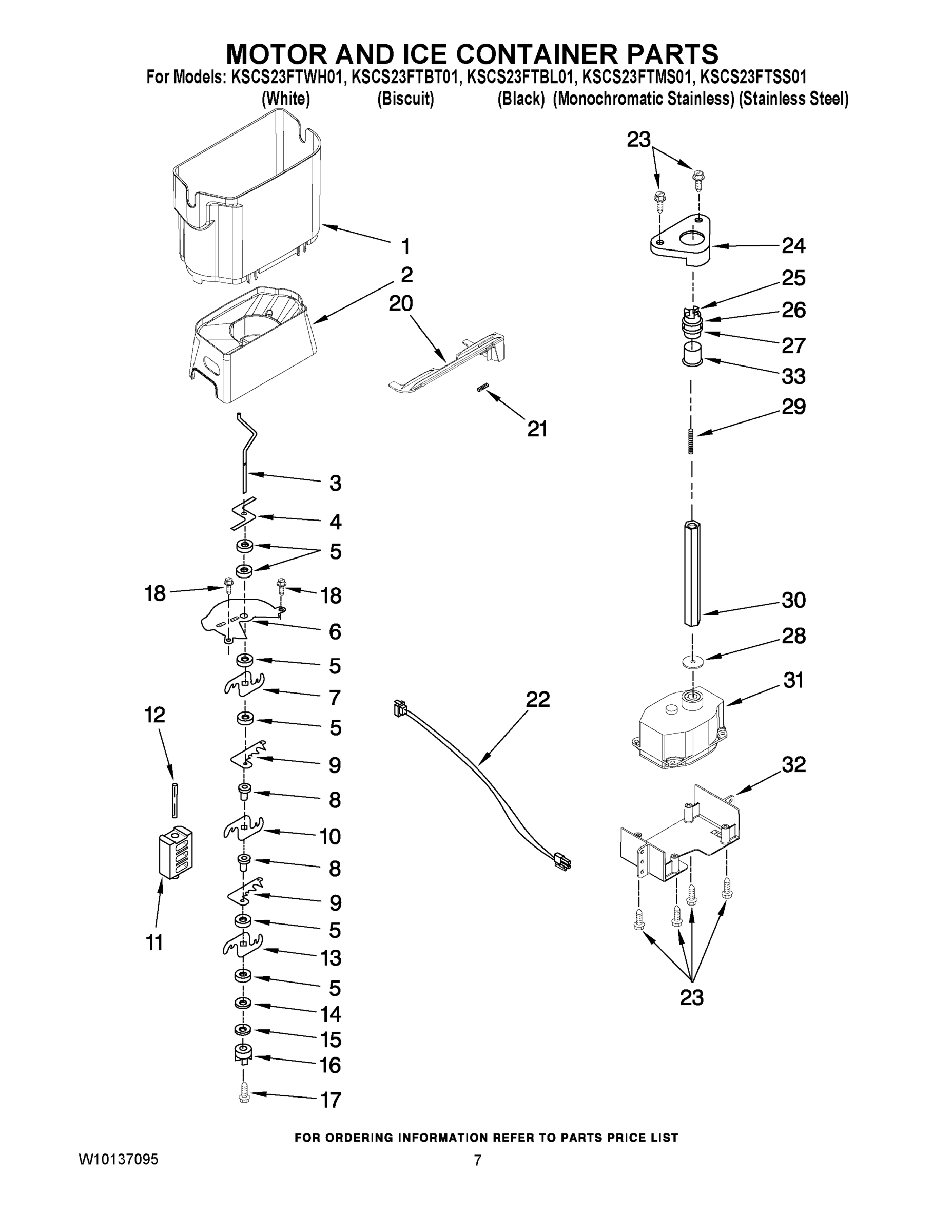 05 - MOTOR AND ICE CONTAINER PARTS