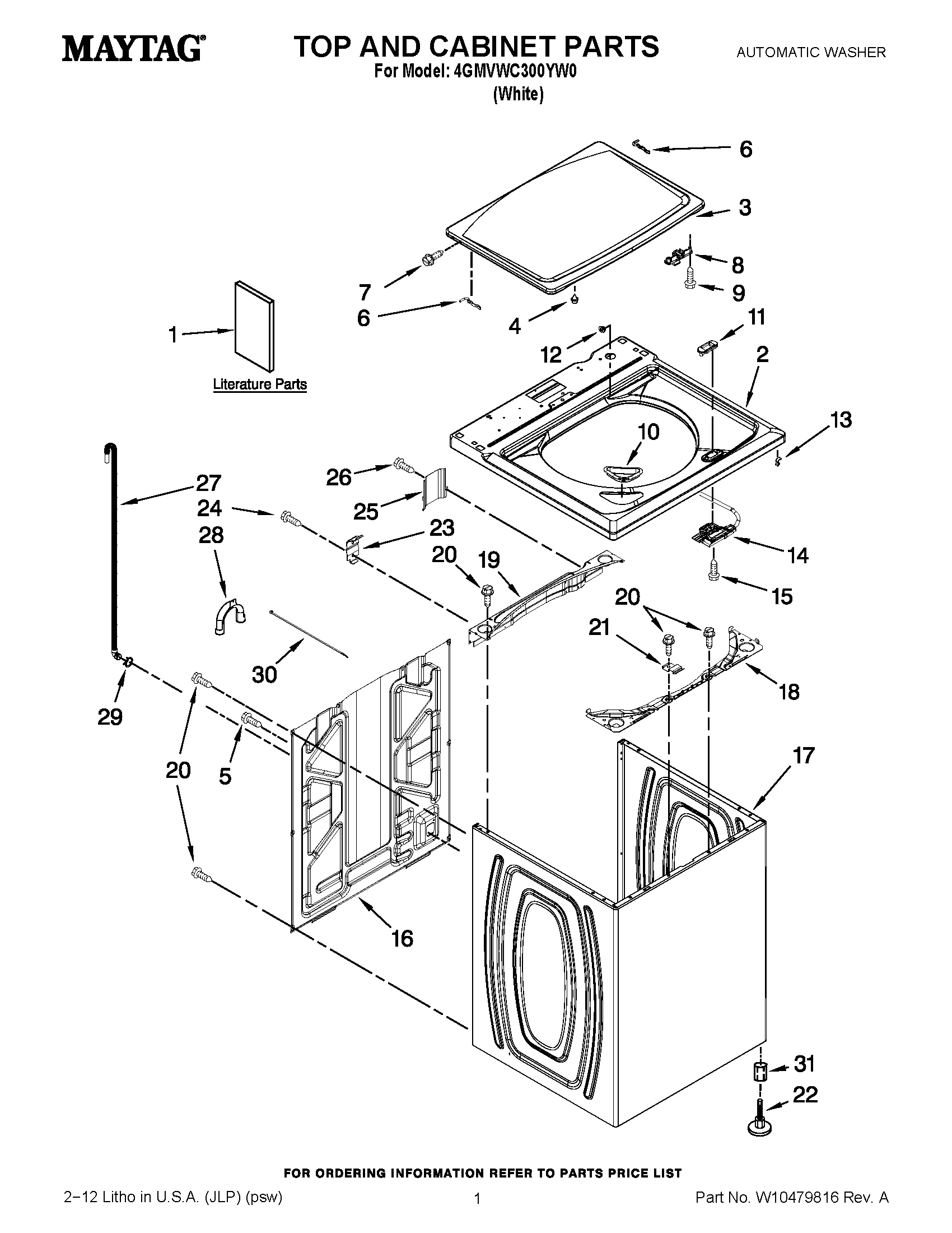 01 - TOP AND CABINET PARTS