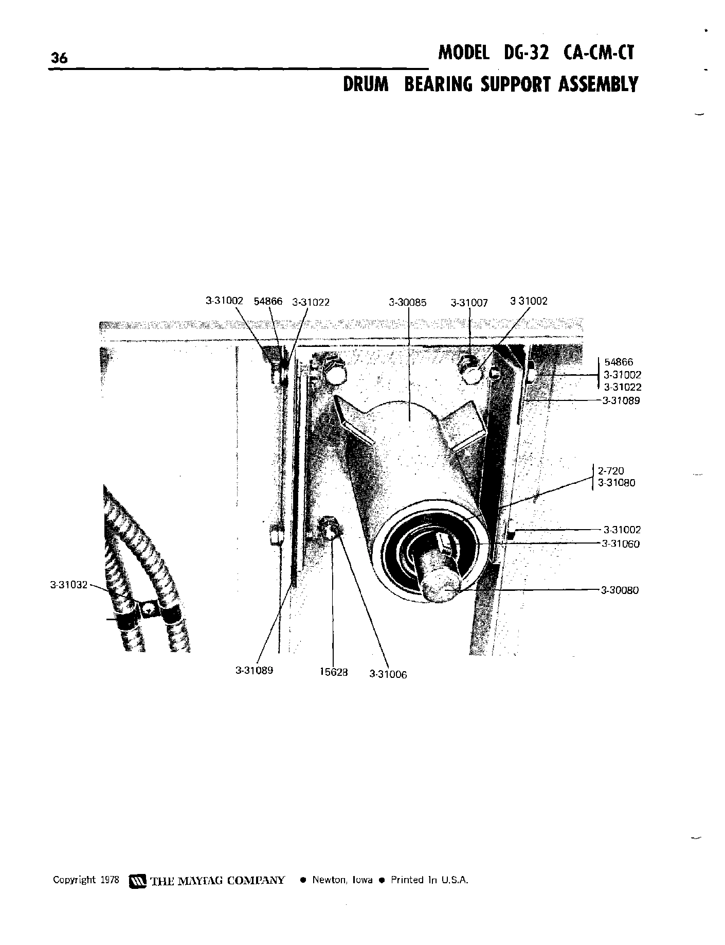 14 - DRUM BEARING SUPPORT ASSEMBLY