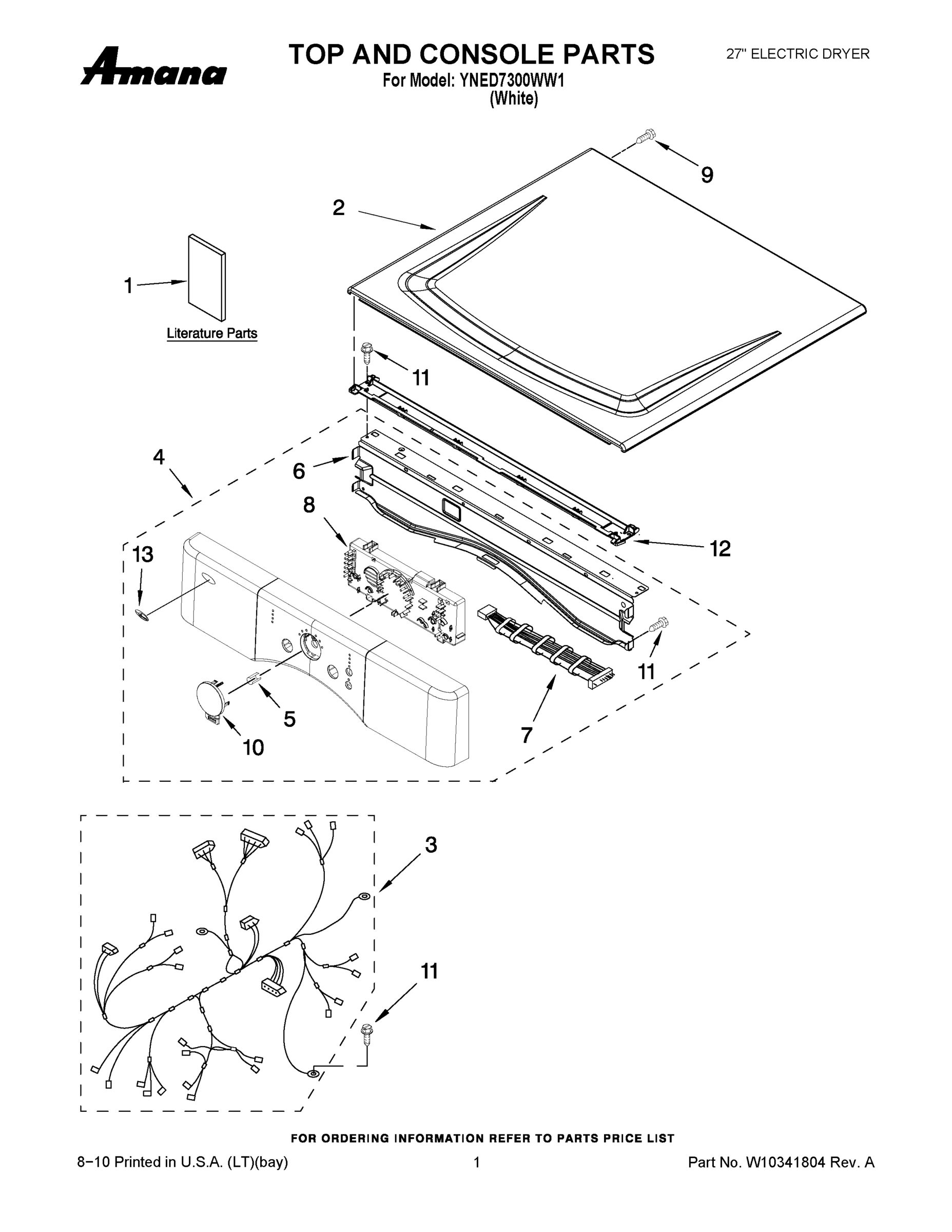 01 - TOP AND CONSOLE PARTS