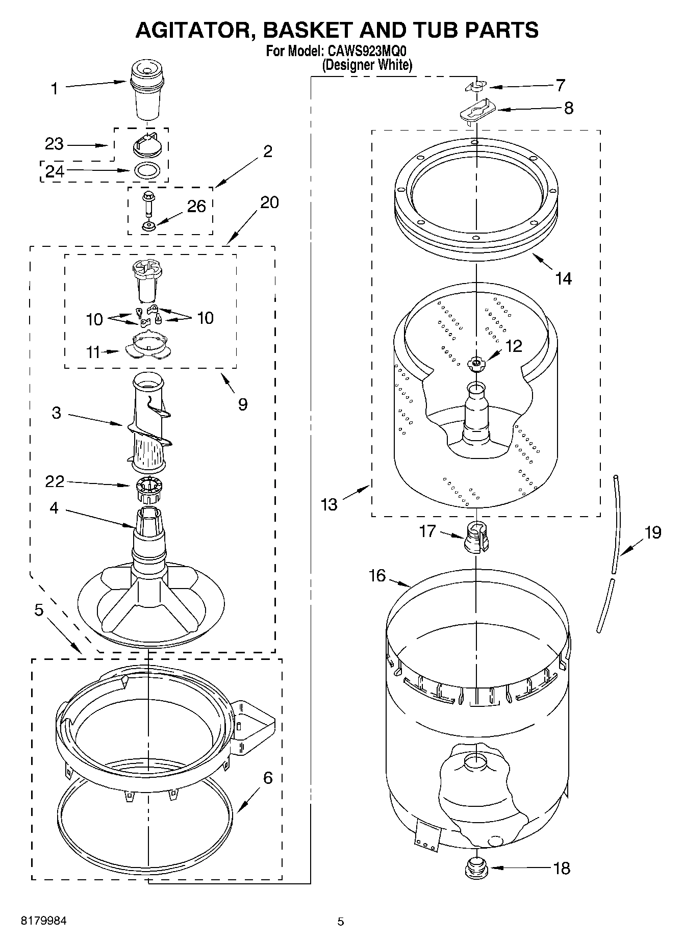 03 - AGITATOR, BASKET AND TUB PARTS