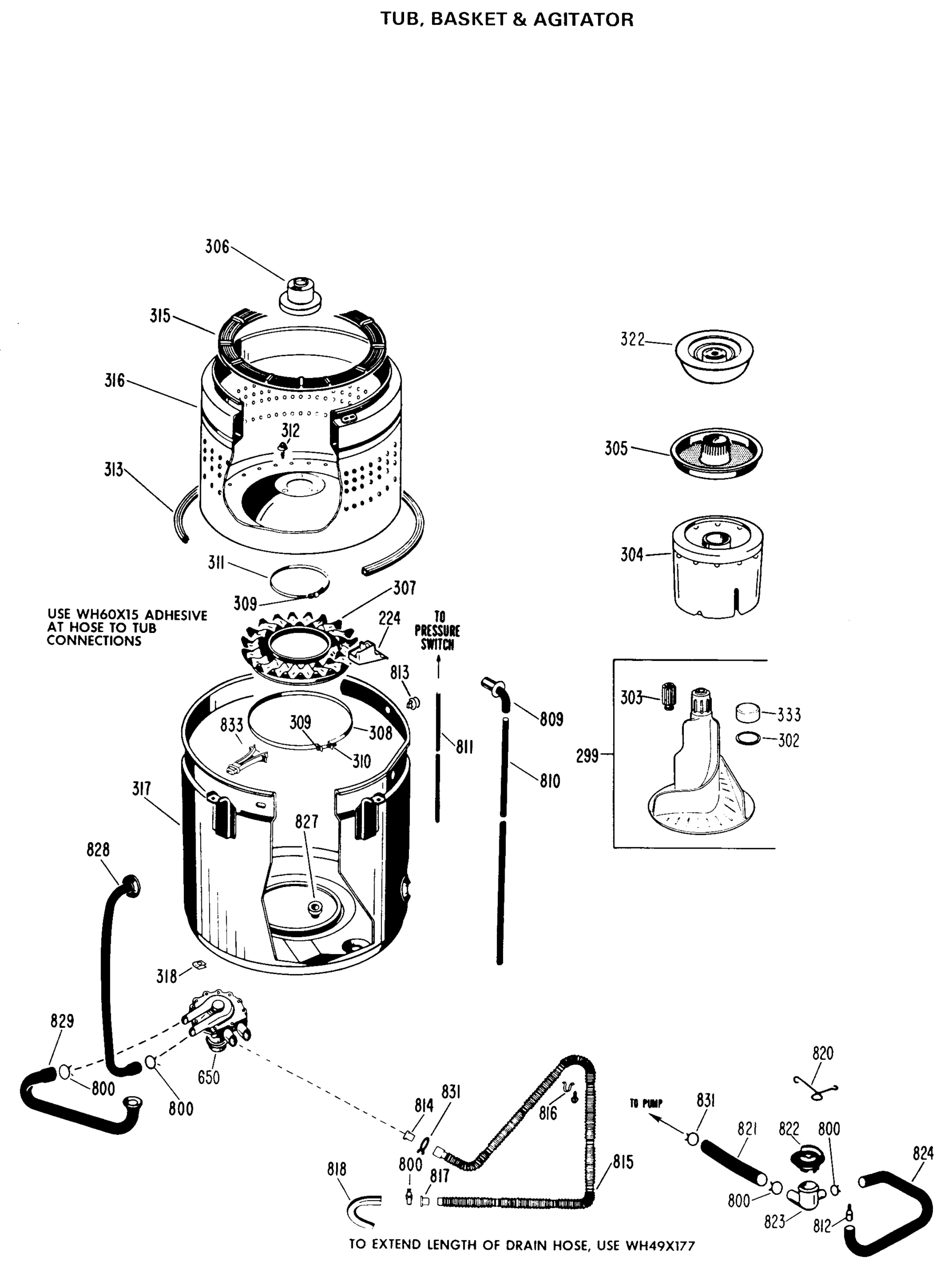 TUB, BASKET & AGITATOR