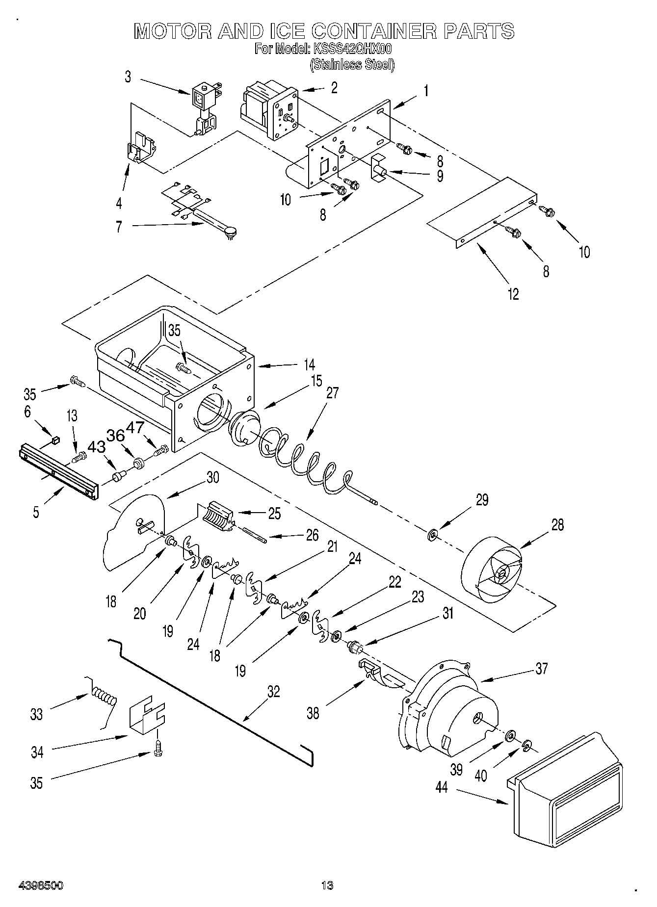 10 - MOTOR AND ICE CONTAINER
