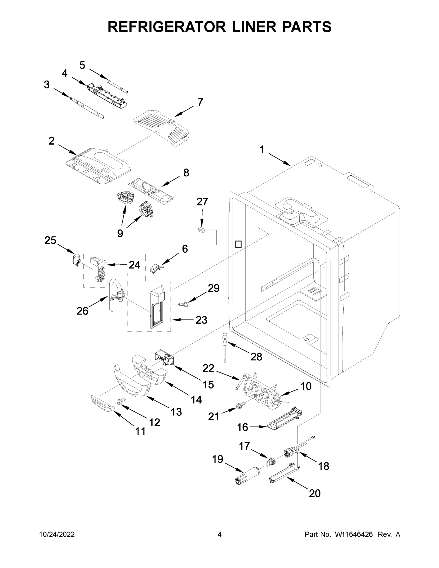 03 - REFRIGERATOR LINER PARTS