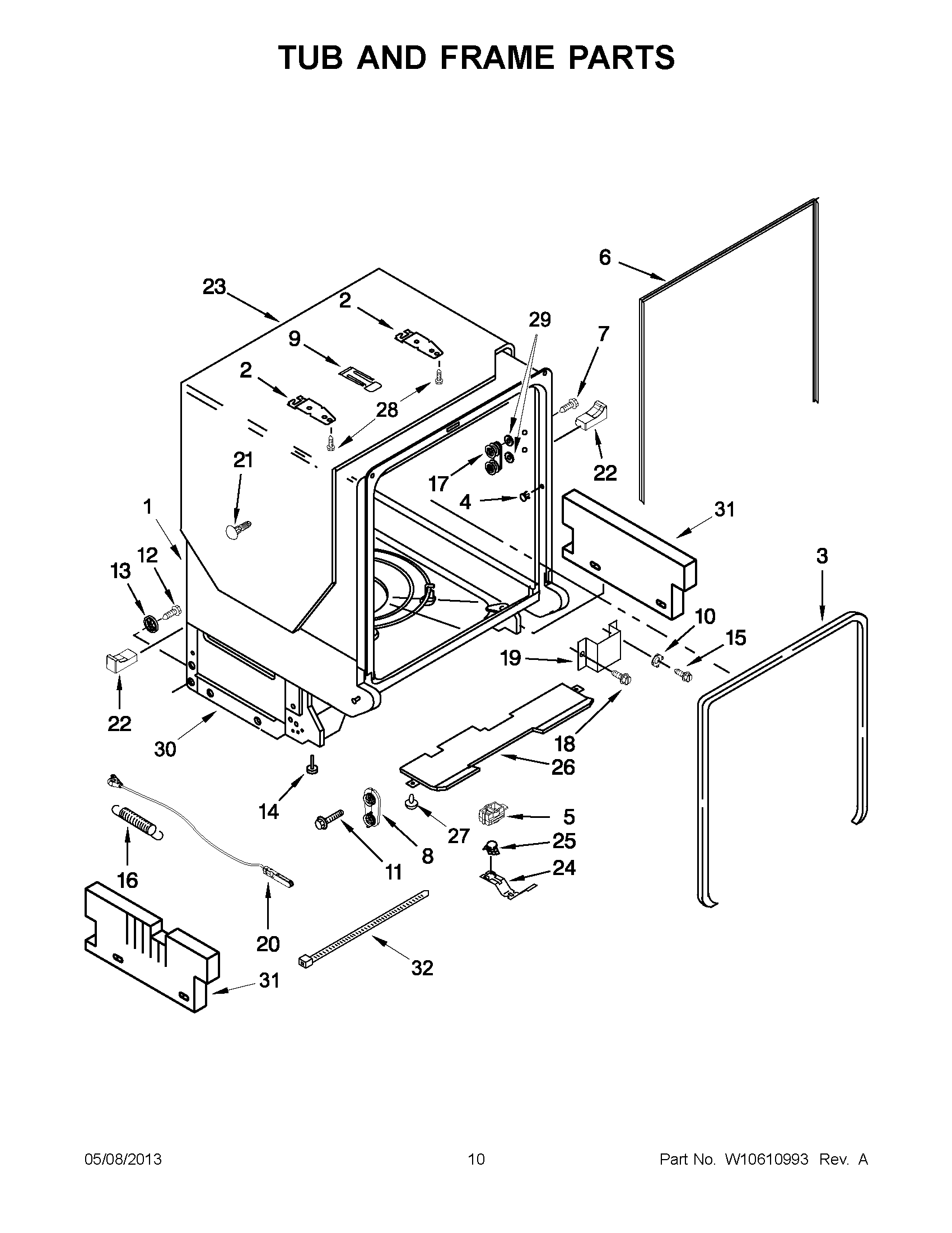 05 - TUB AND FRAME PARTS