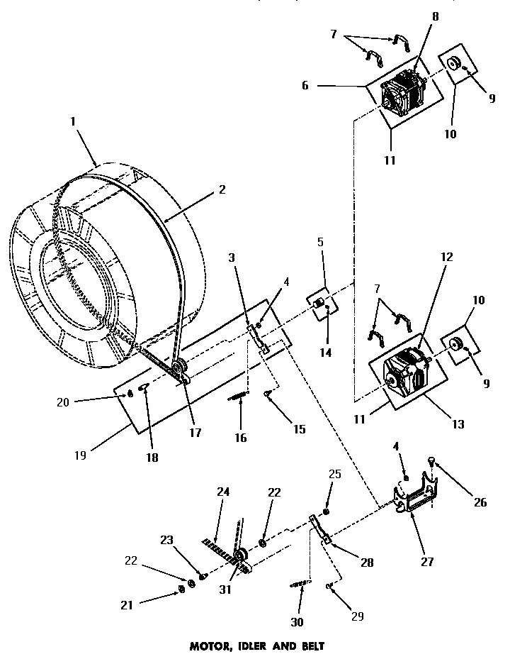 20 - MOTOR, IDLER & BELT