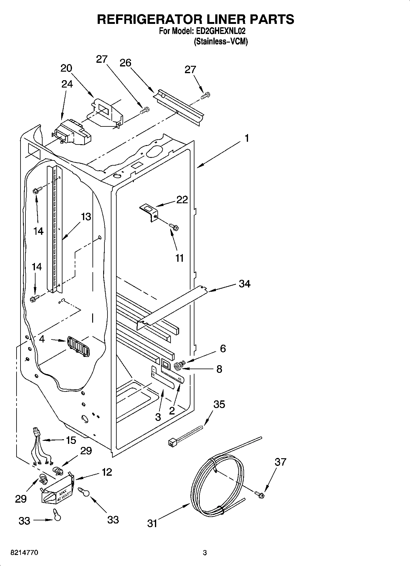 02 - REFRIGERATOR LINER PARTS