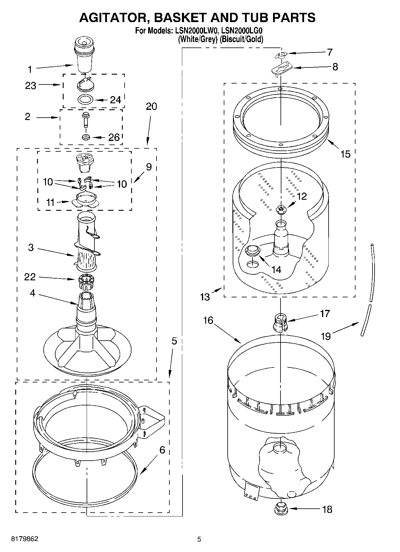 03 - AGITATOR, BASKET AND TUB