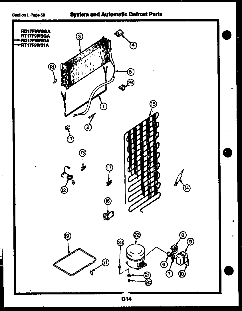25 - SYSTEM AND AUTOMATIC DEFROST PARTS