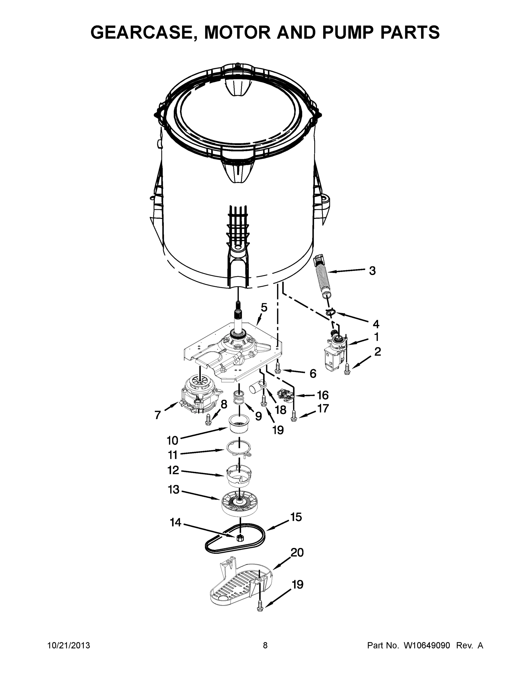 05 - GEARCASE, MOTOR AND PUMP PARTS