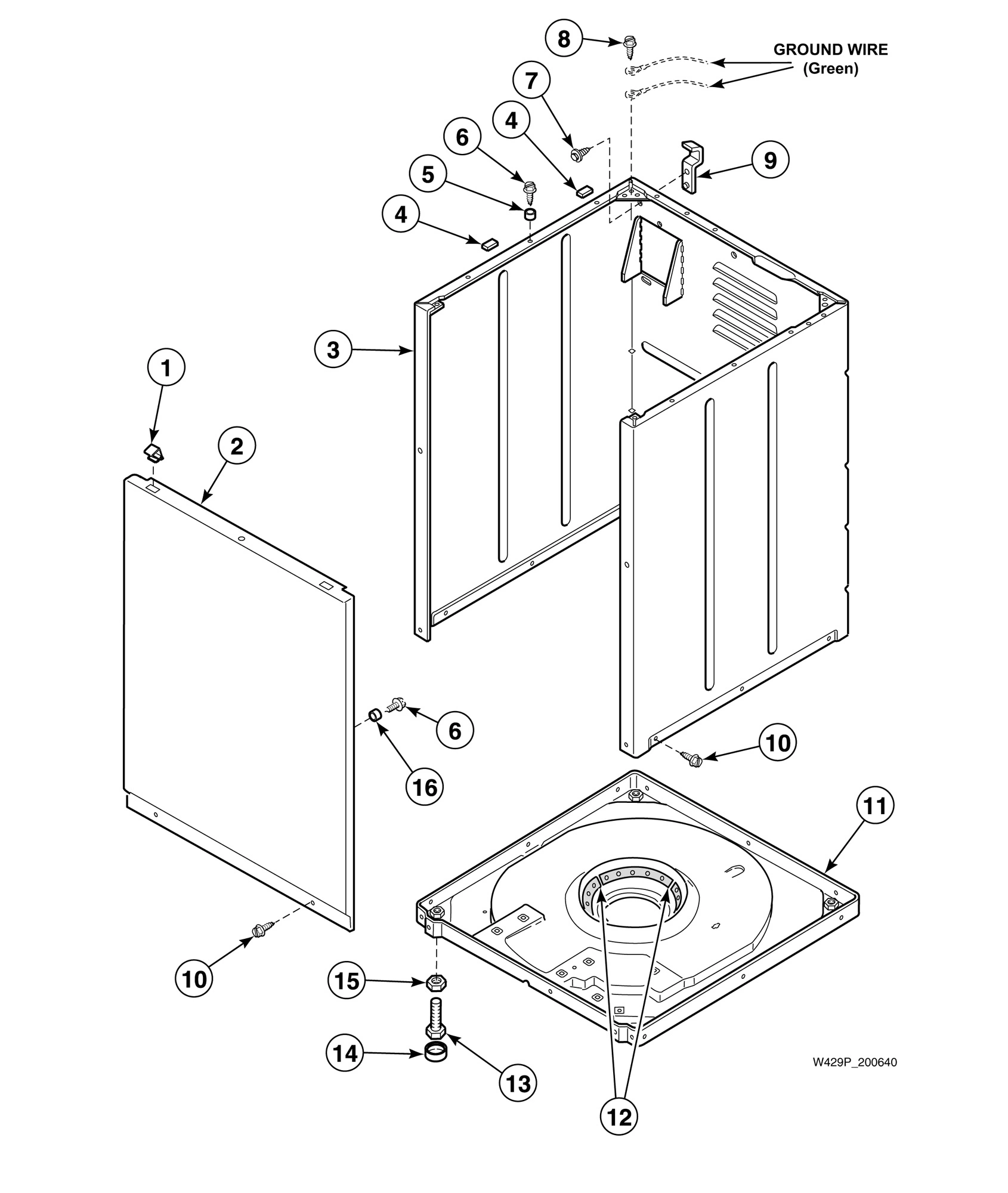 Front Panel, Cabinet and Base