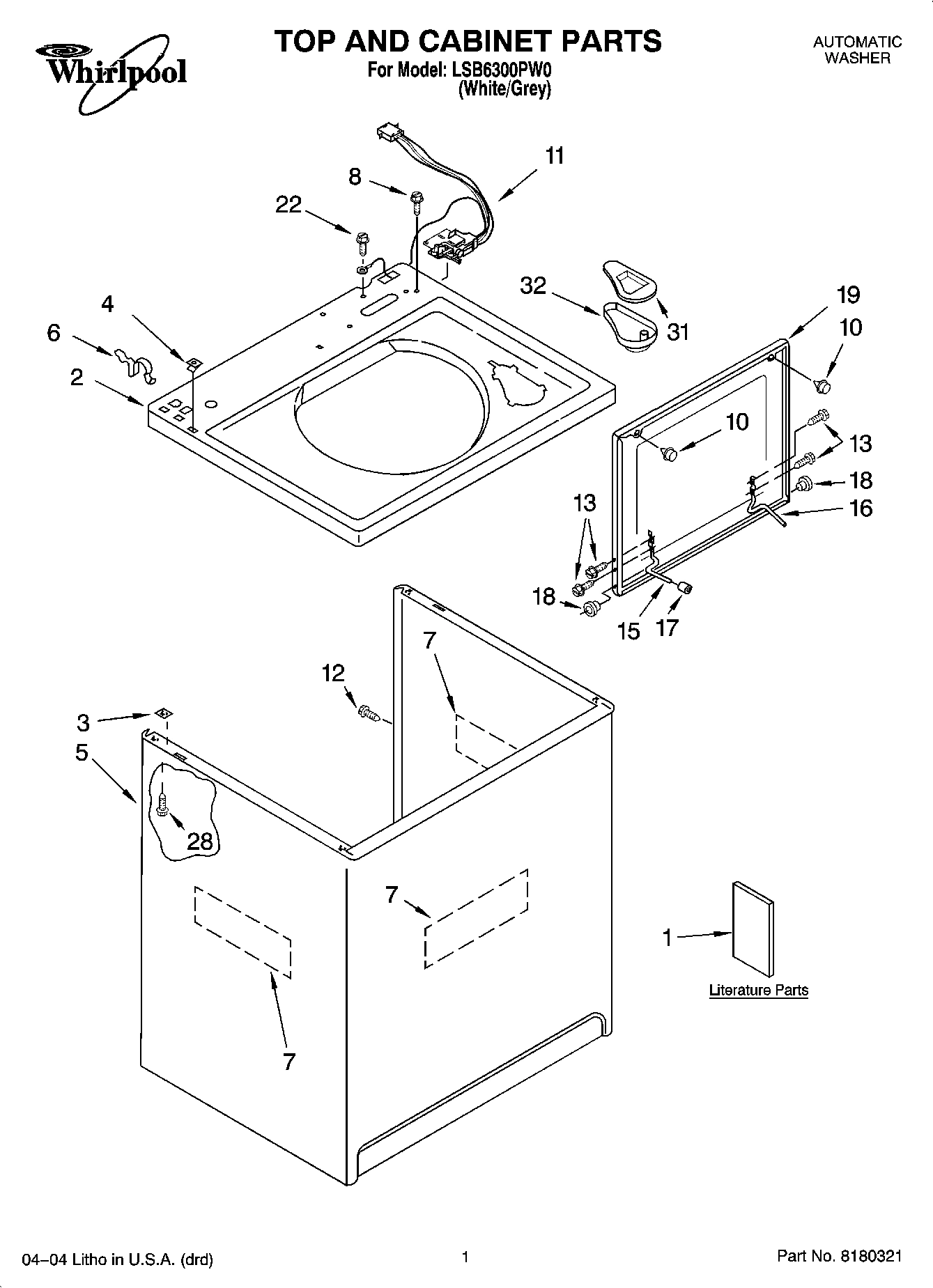 01 - TOP AND CABINET PARTS