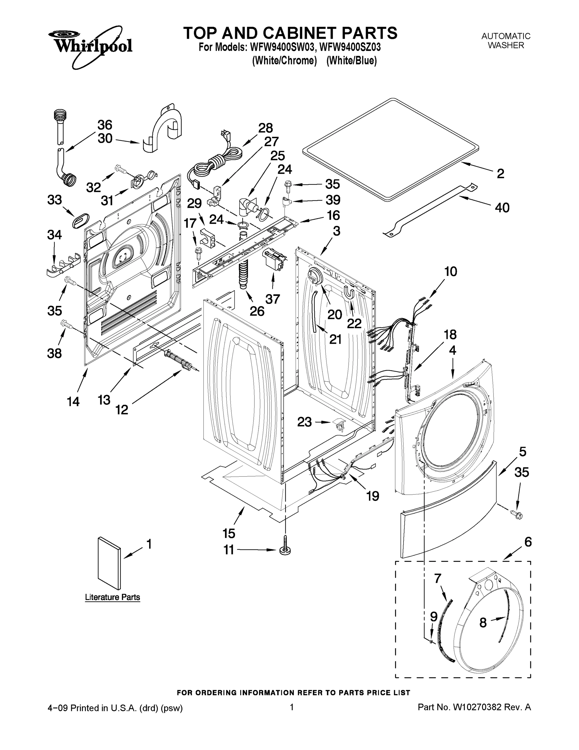 01 - TOP AND CABINET PARTS