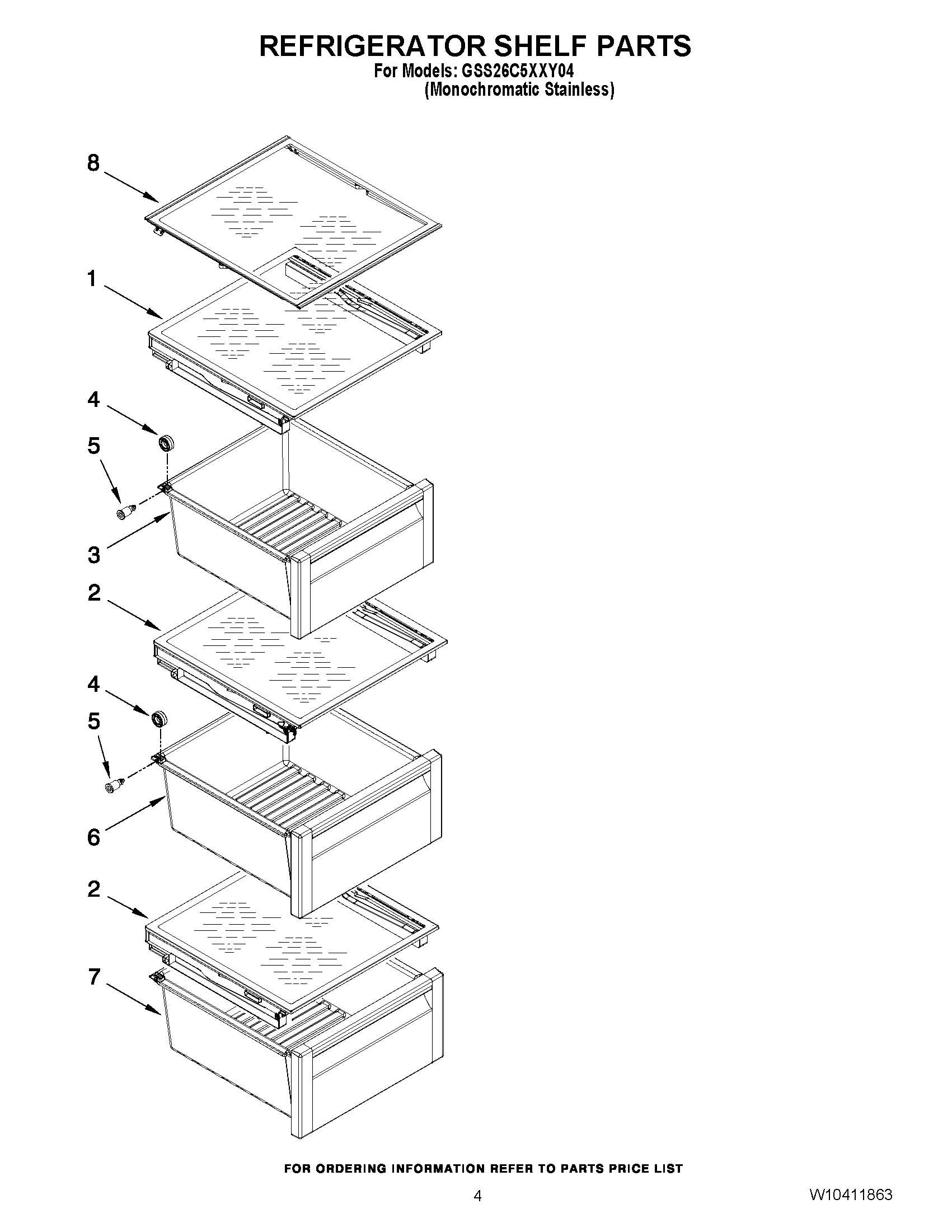 03 - REFRIGERATOR SHELF PARTS