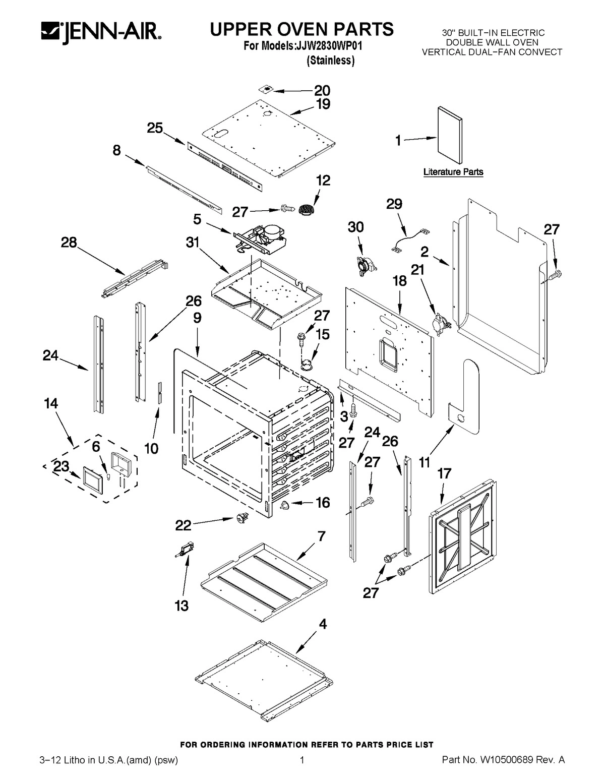 01 - UPPER OVEN PARTS