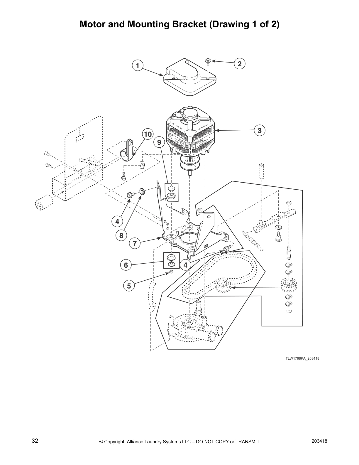 Motor and Mounting Bracket (Drawing 1 of 2)