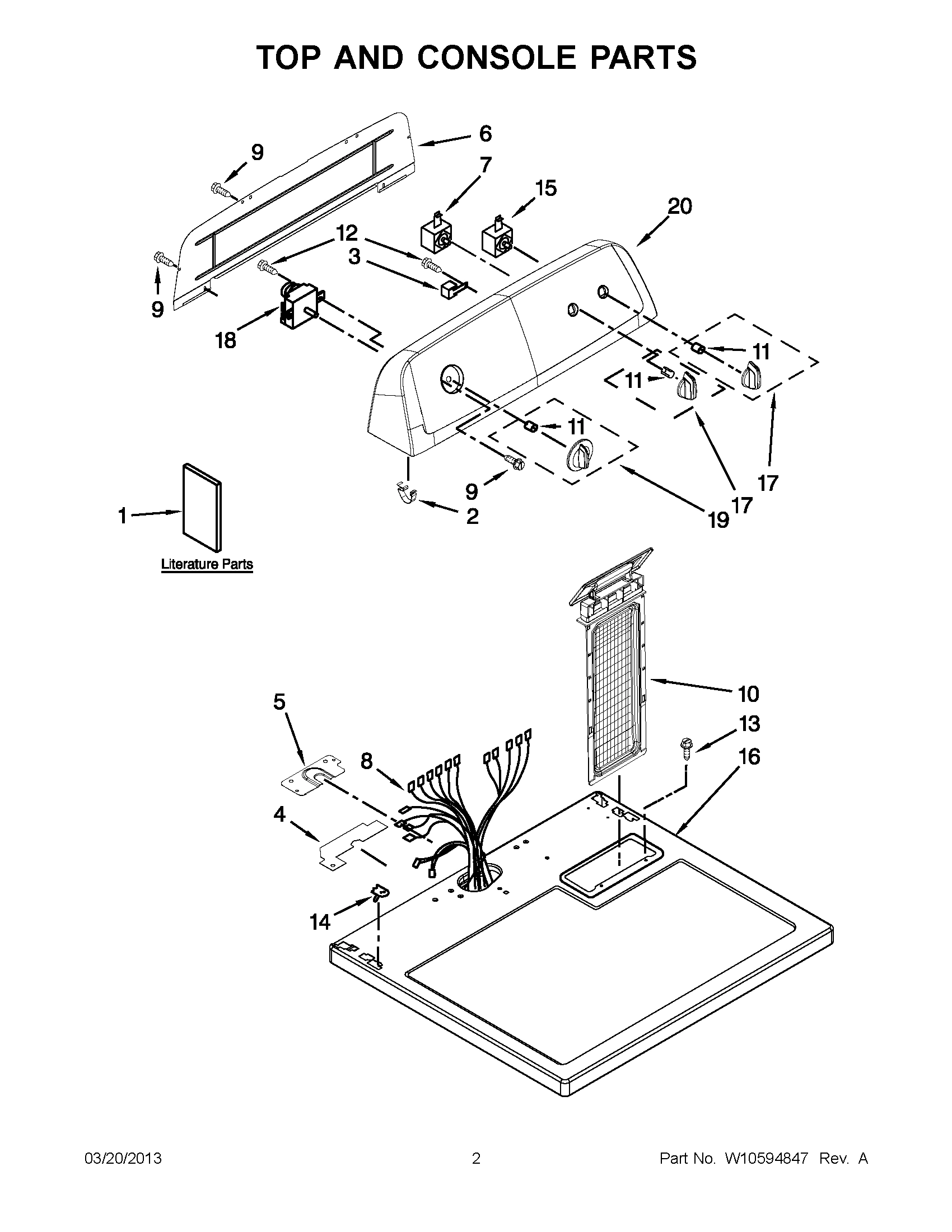 01 - TOP AND CONSOLE PARTS
