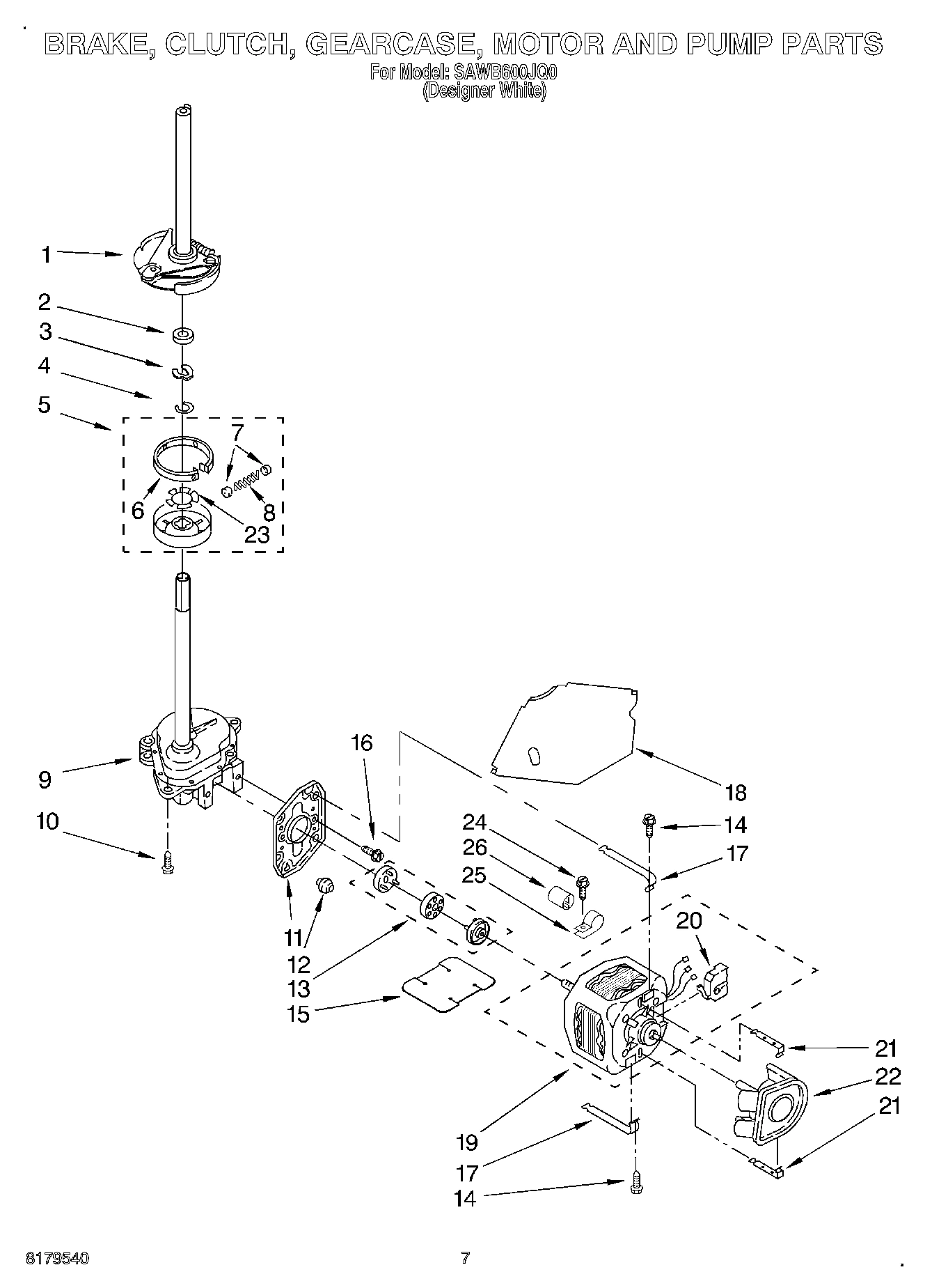 04 - BRAKE, CLUTCH, GEARCASE, MOTOR AND PUMP