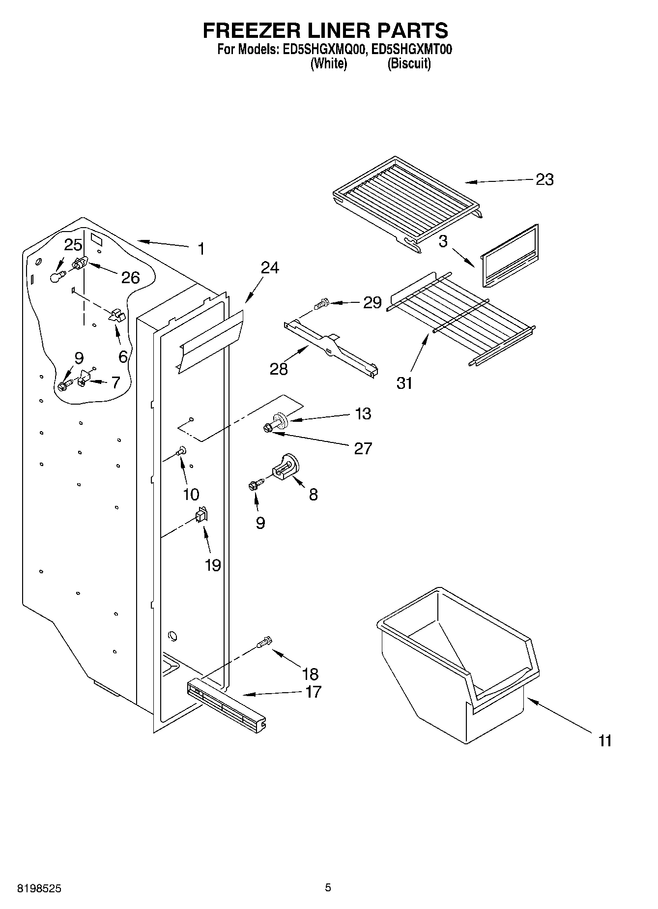 04 - FREEZER LINER PARTS