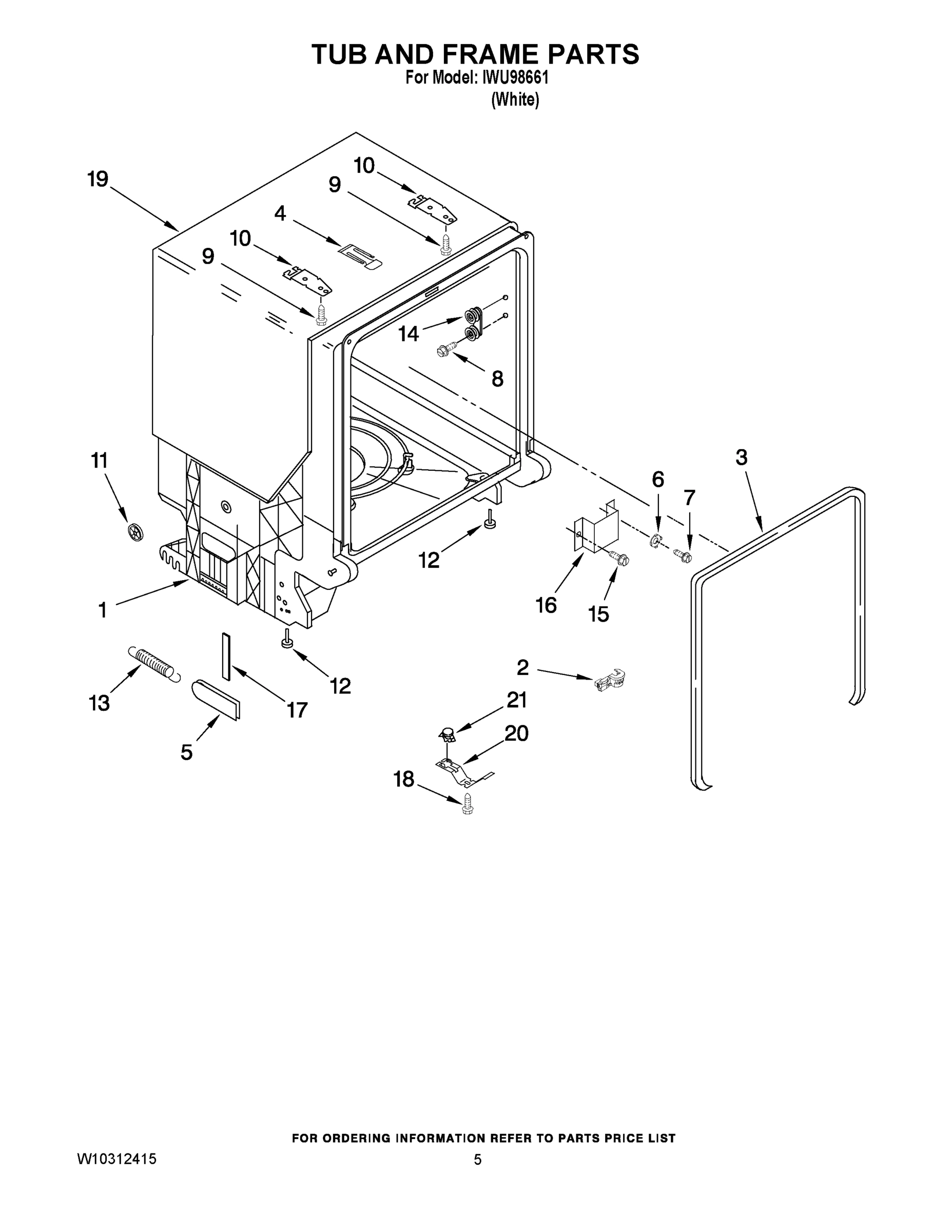 05 - TUB AND FRAME PARTS