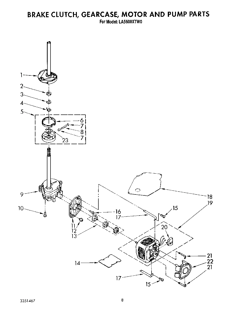 07 - BRAKE, CLUTCH, GEARCASE, MOTOR AND PUMP