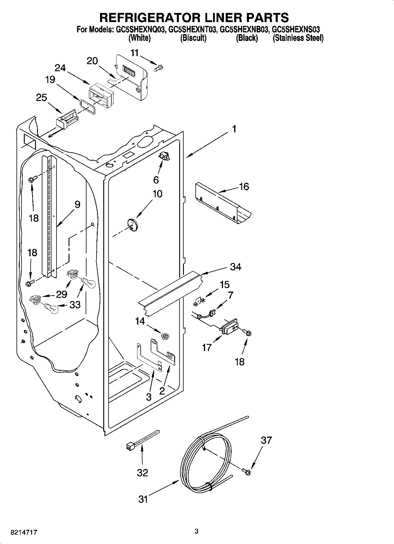 02 - REFRIGERATOR LINER PARTS