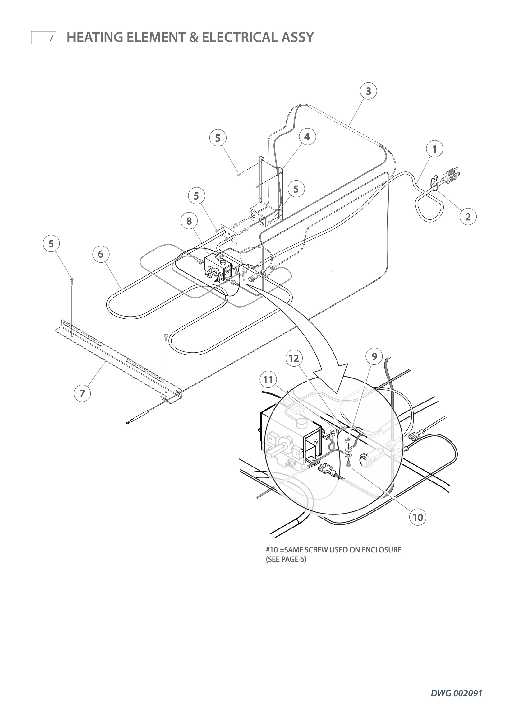 HEATING ELEMENT & ELECTRICAL ASSY