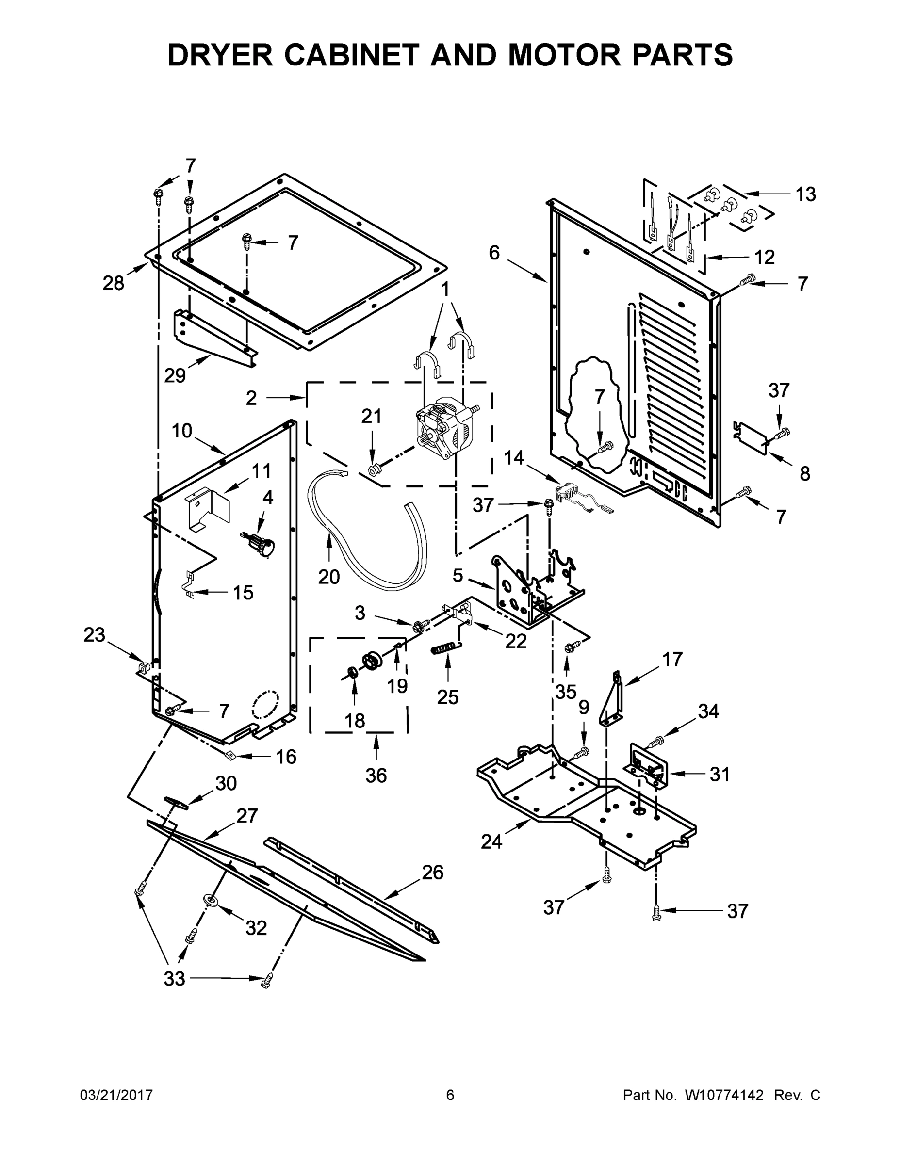 04 - DRYER CABINET AND MOTOR PARTS