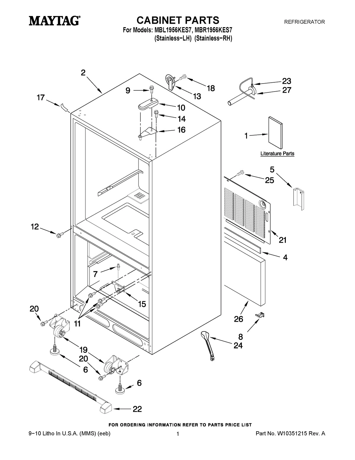 01 - CABINET PARTS