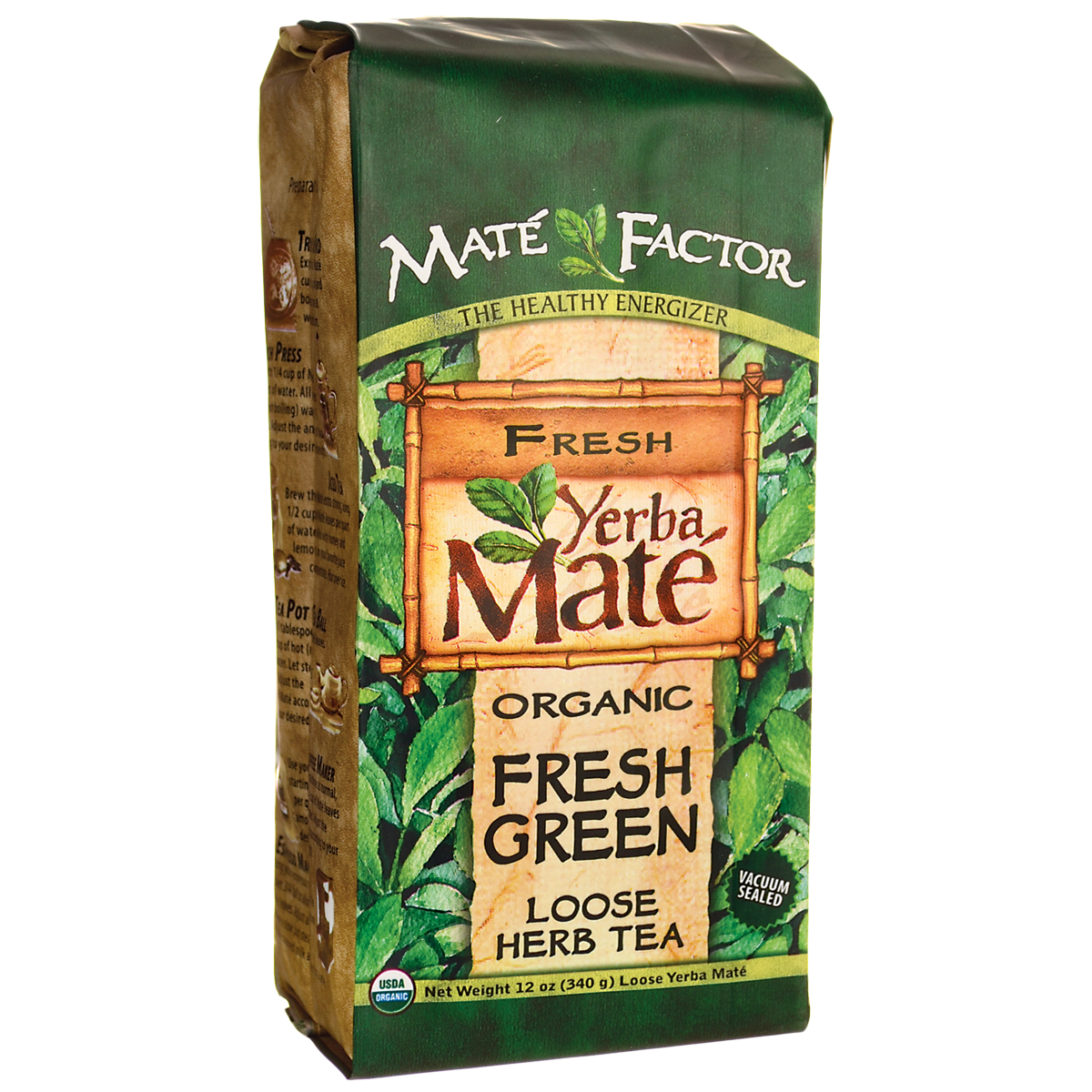 Mate Factor Certified Organic Yerba Mate - Original Fresh Green 12 oz. loose tea 217745