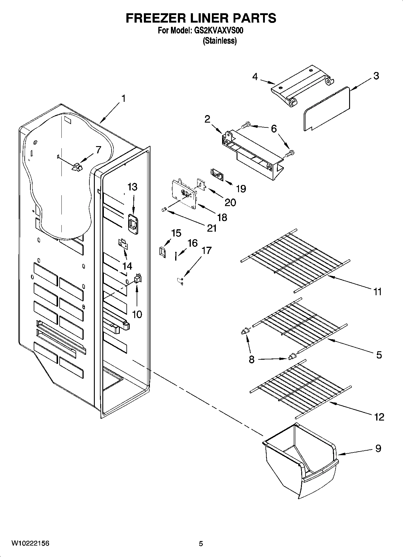 04 - FREEZER LINER PARTS