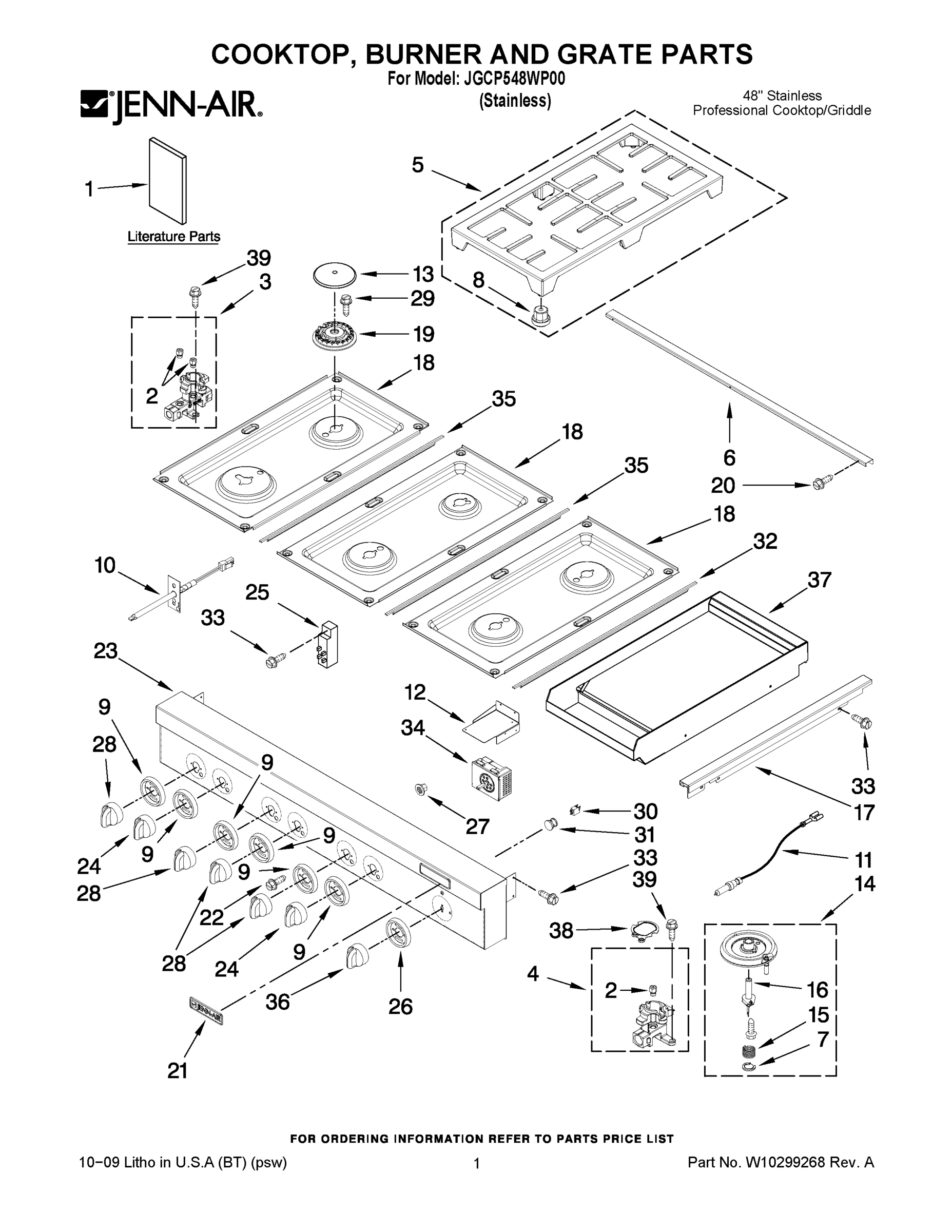 01 - COOKTOP, BURNER AND GRATE PARTS