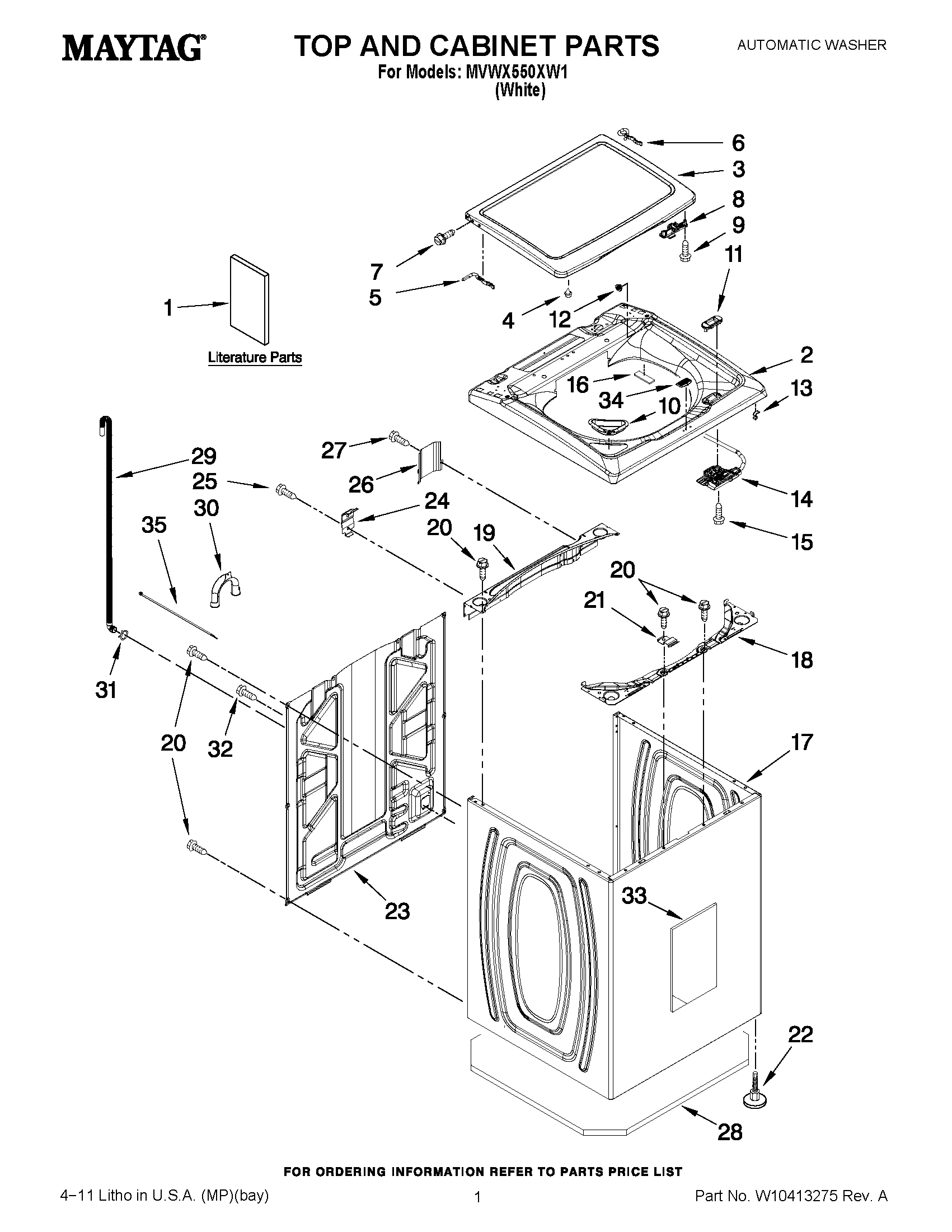 01 - TOP AND CABINET PARTS