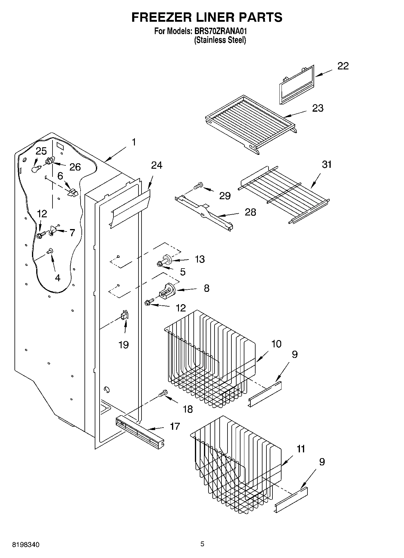 04 - FREEZER LINER PARTS
