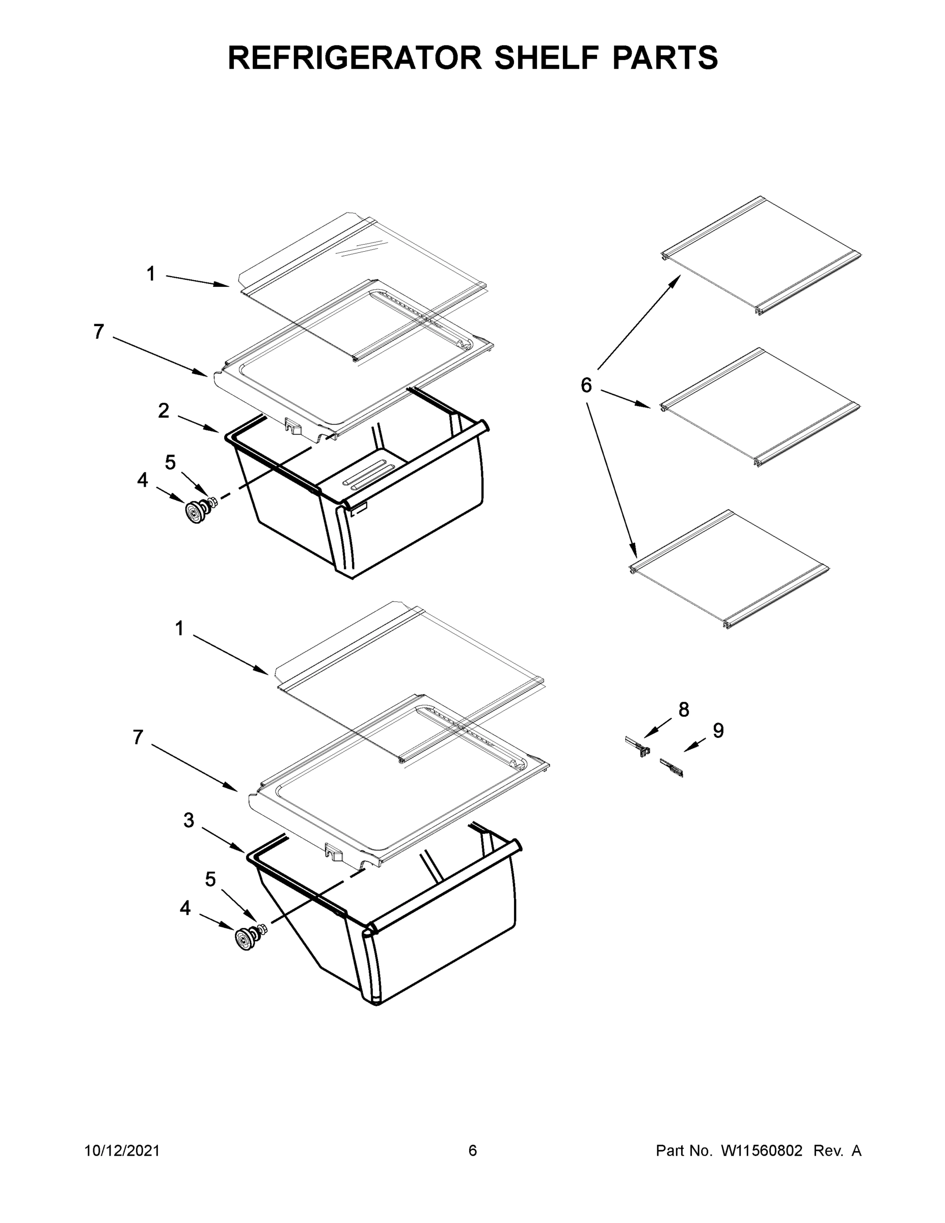 04 - REFRIGERATOR SHELF PARTS