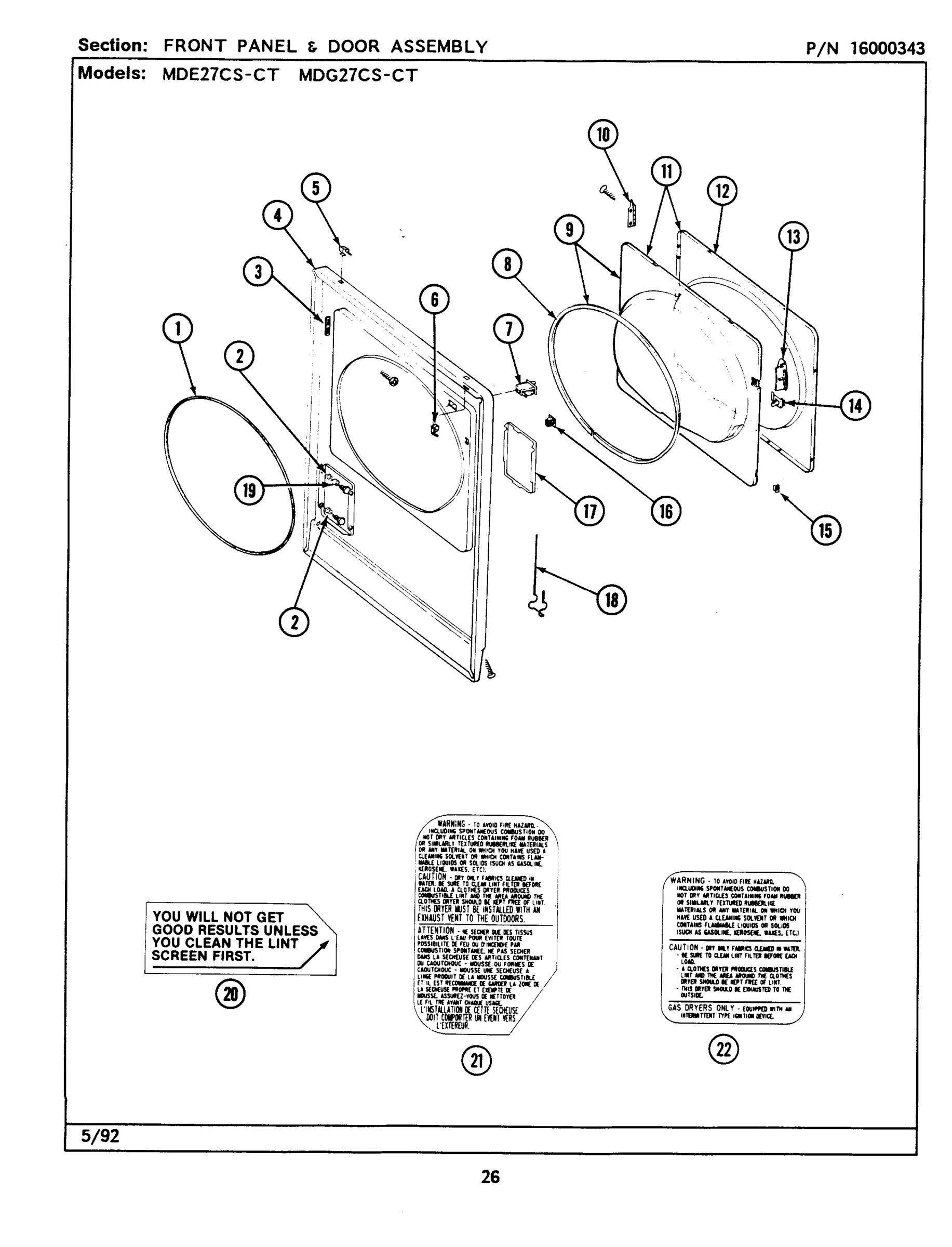 06 - FRONT PANEL & DOOR ASSEMBLY