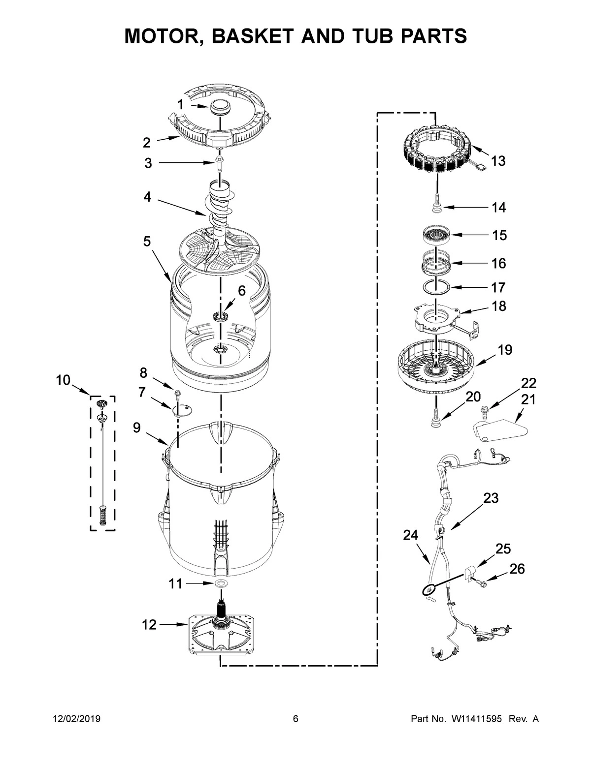 04 - MOTOR, BASKET AND TUB PARTS